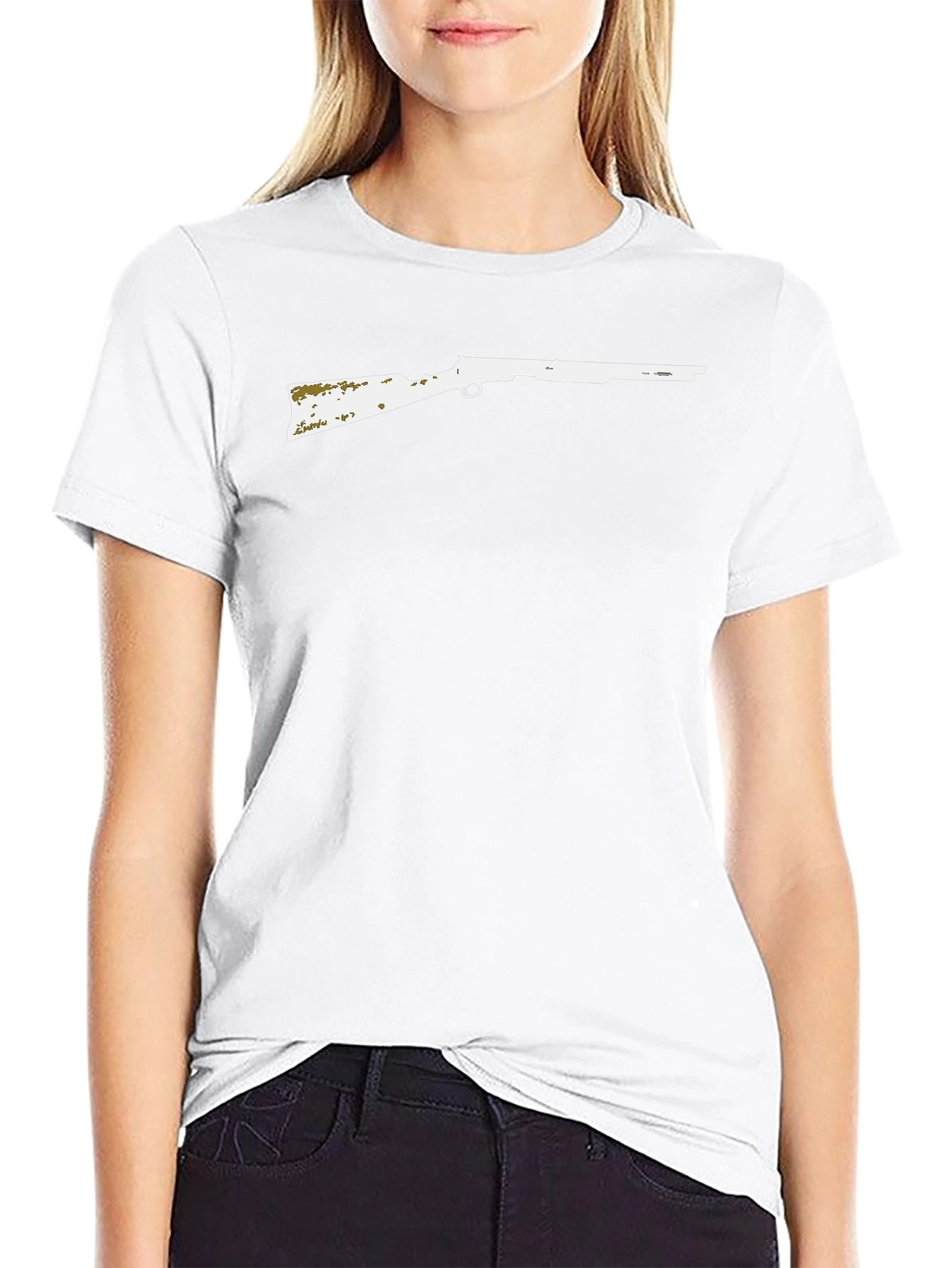 Rifle Graphic Tee - Black Crew Neck