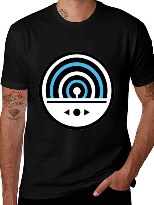 Graphic Black T-Shirt - Circular Design Modern Style
