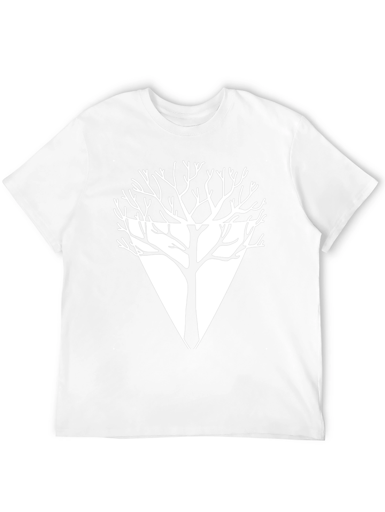 Geometric Tree Graphic Tee - Modern Black T-Shirt