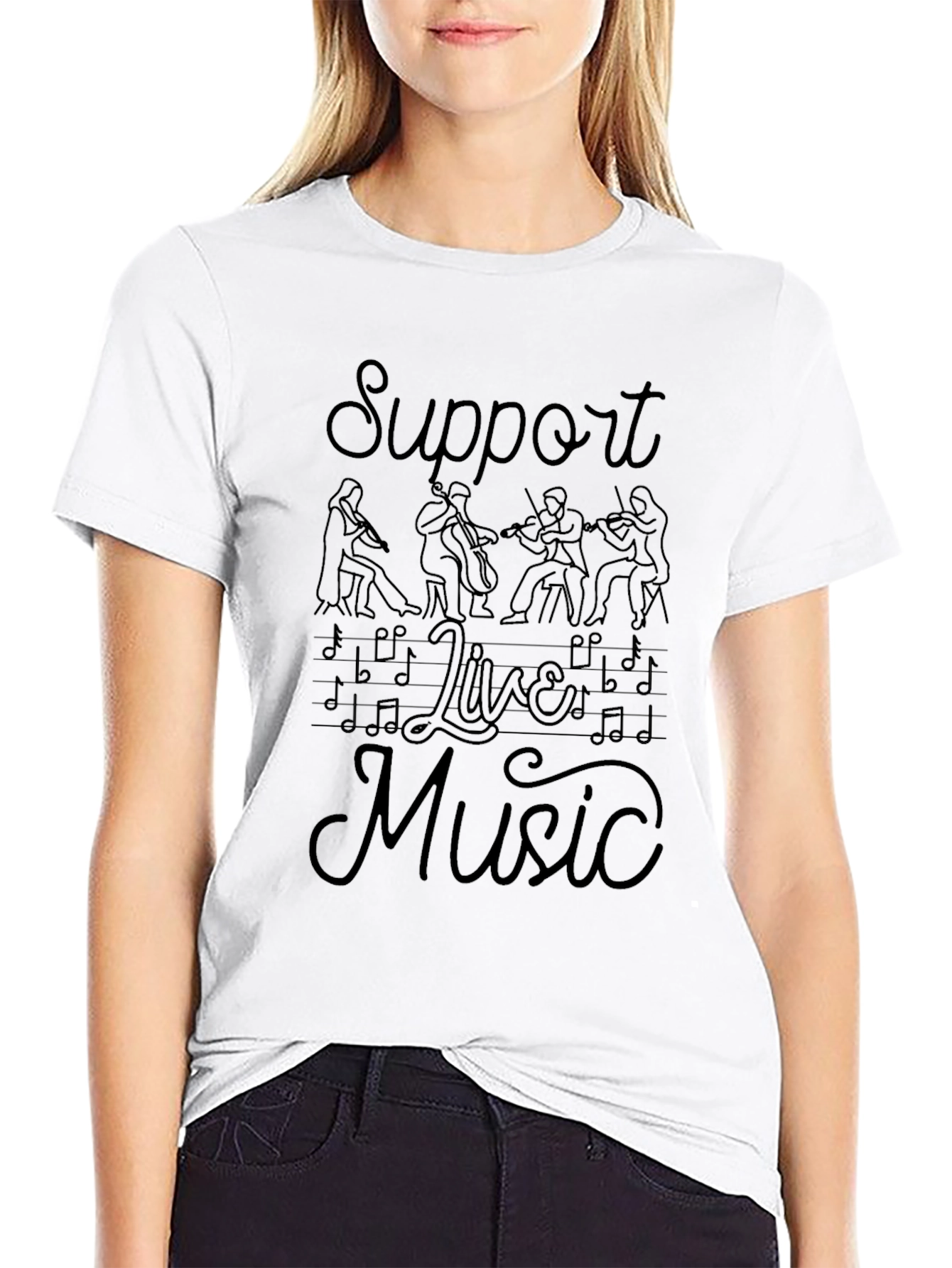 Support Live Music Crew Neck T-Shirt