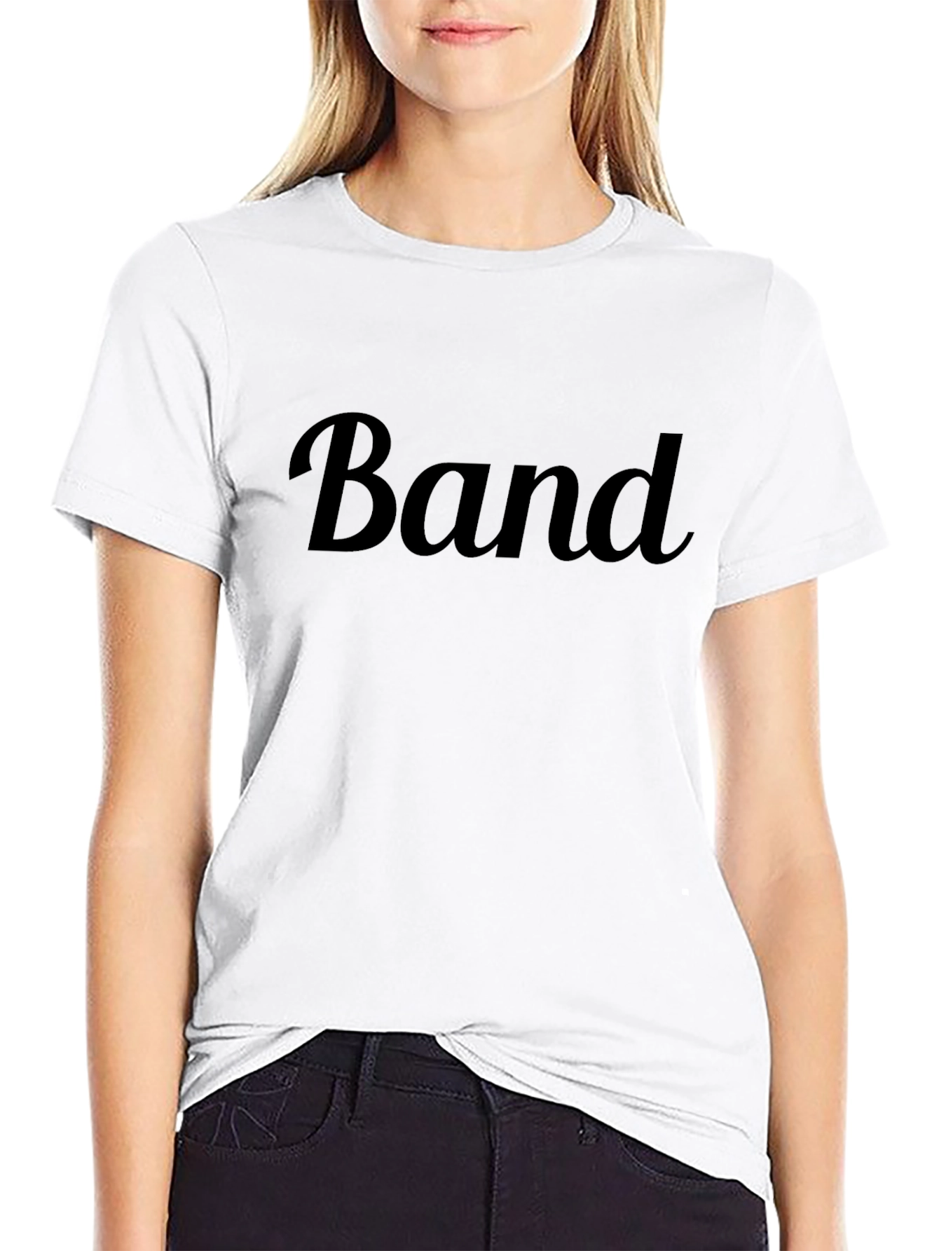 Mens Black Band Graphic T-Shirt