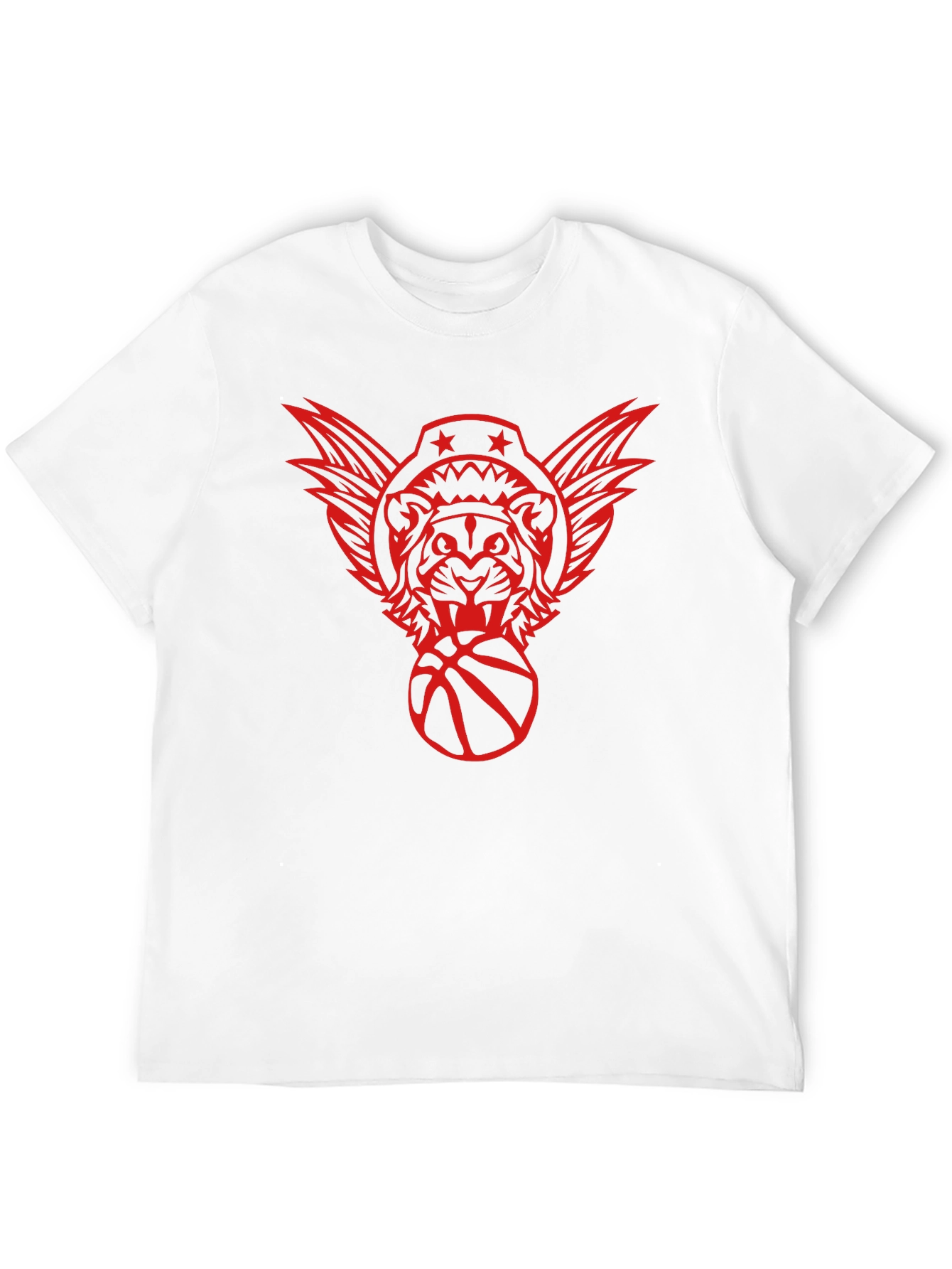 Graphic Print Tee - Tiger Basketball Design