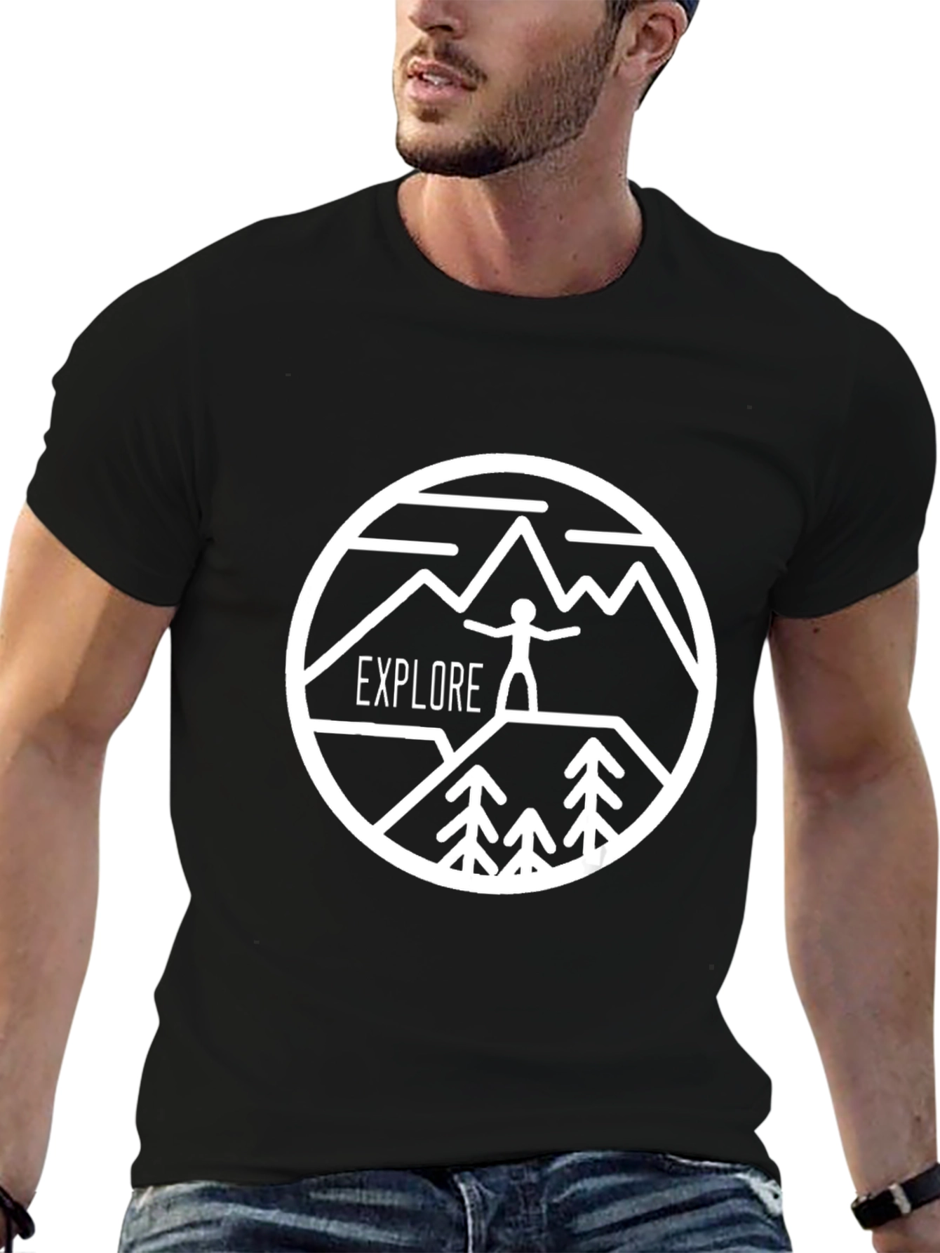 Explore Nature Graphic T-Shirt - Black