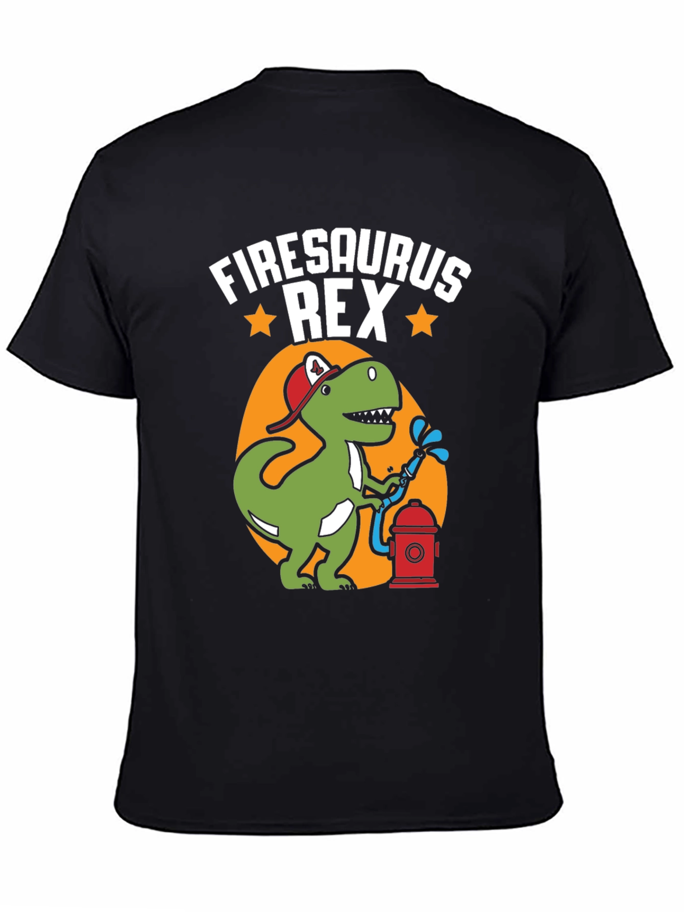 Firesaurus Rex Graphic Tee - Firefighter Dinosaur T-Shirt