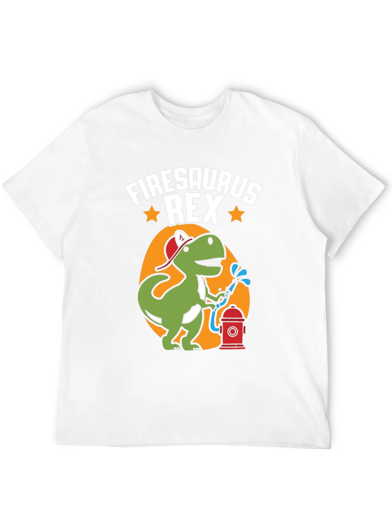 Firesaurus Rex Graphic Tee - Firefighter Dinosaur T-Shirt