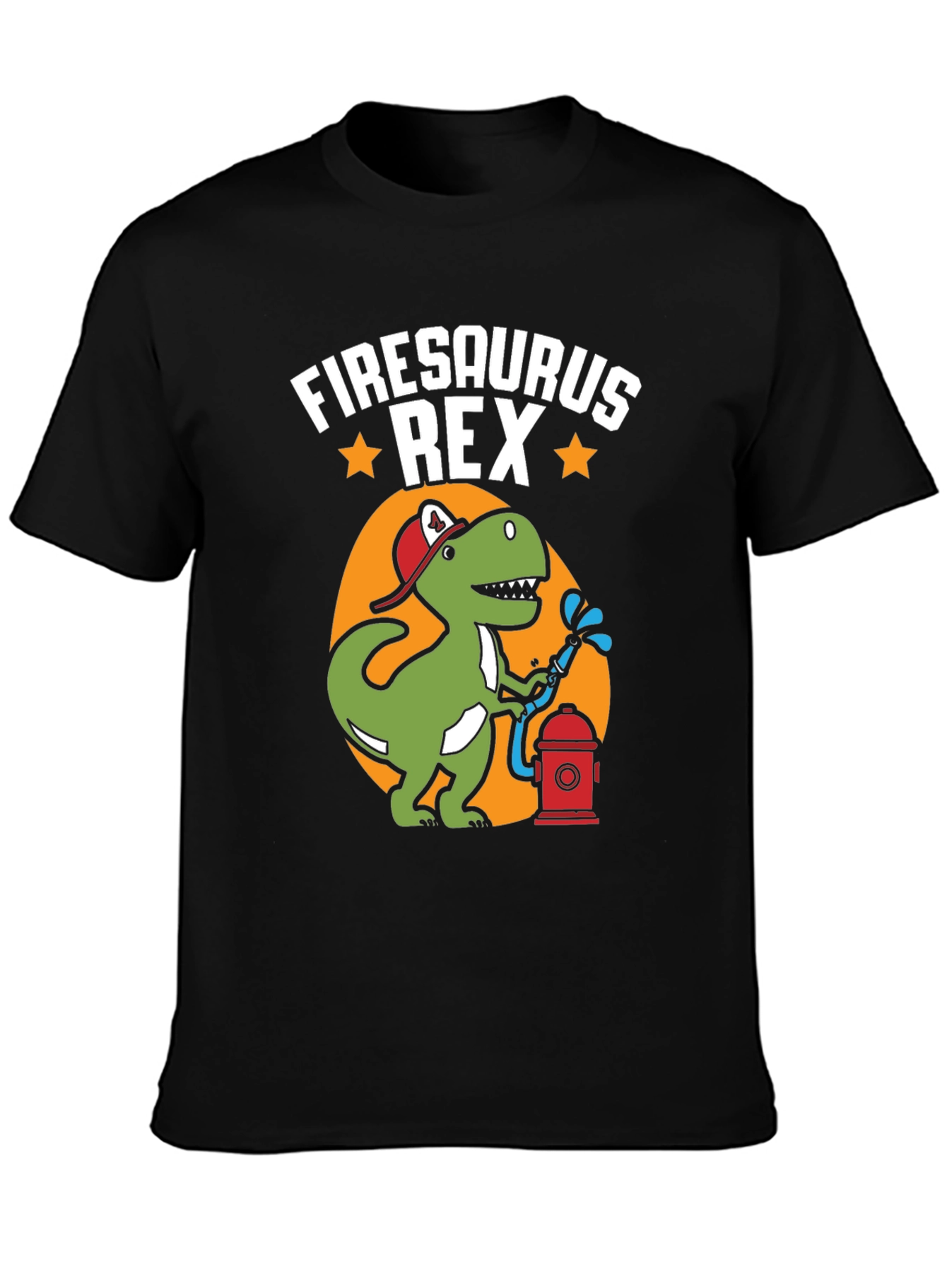 Firesaurus Rex Graphic Tee - Firefighter Dinosaur T-Shirt