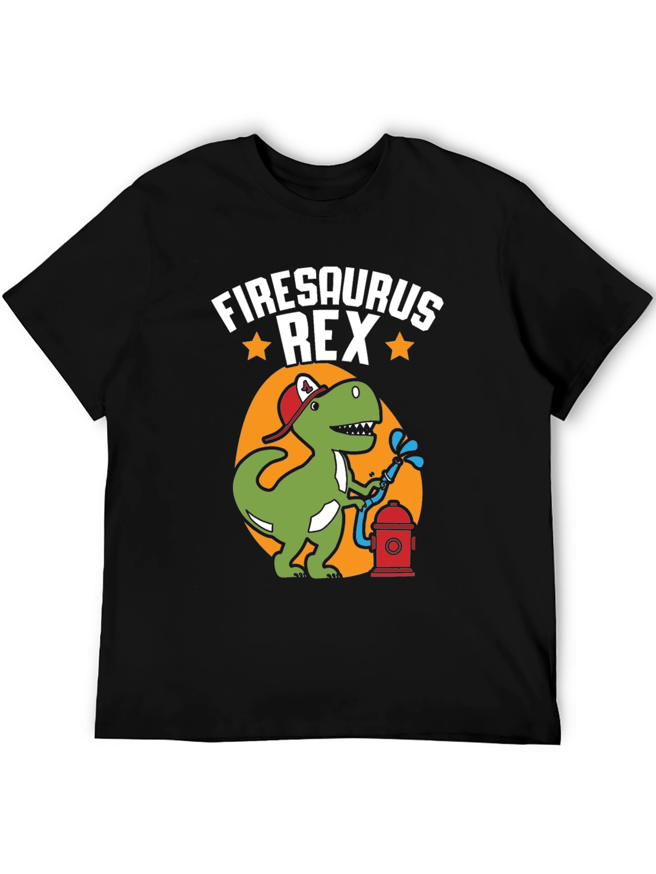 Firesaurus Rex Graphic Tee - Firefighter Dinosaur T-Shirt