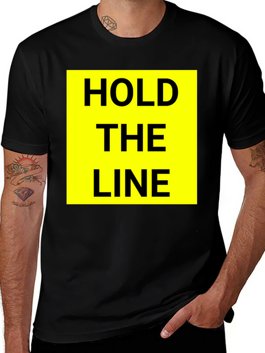 Hold The Line Graphic Tee - Black Cotton T-Shirt