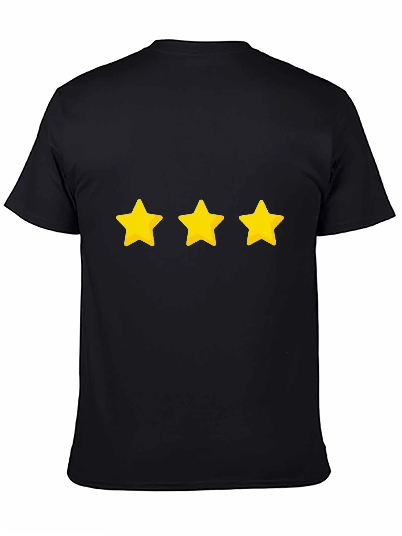 Three Star Graphic Black T-Shirt