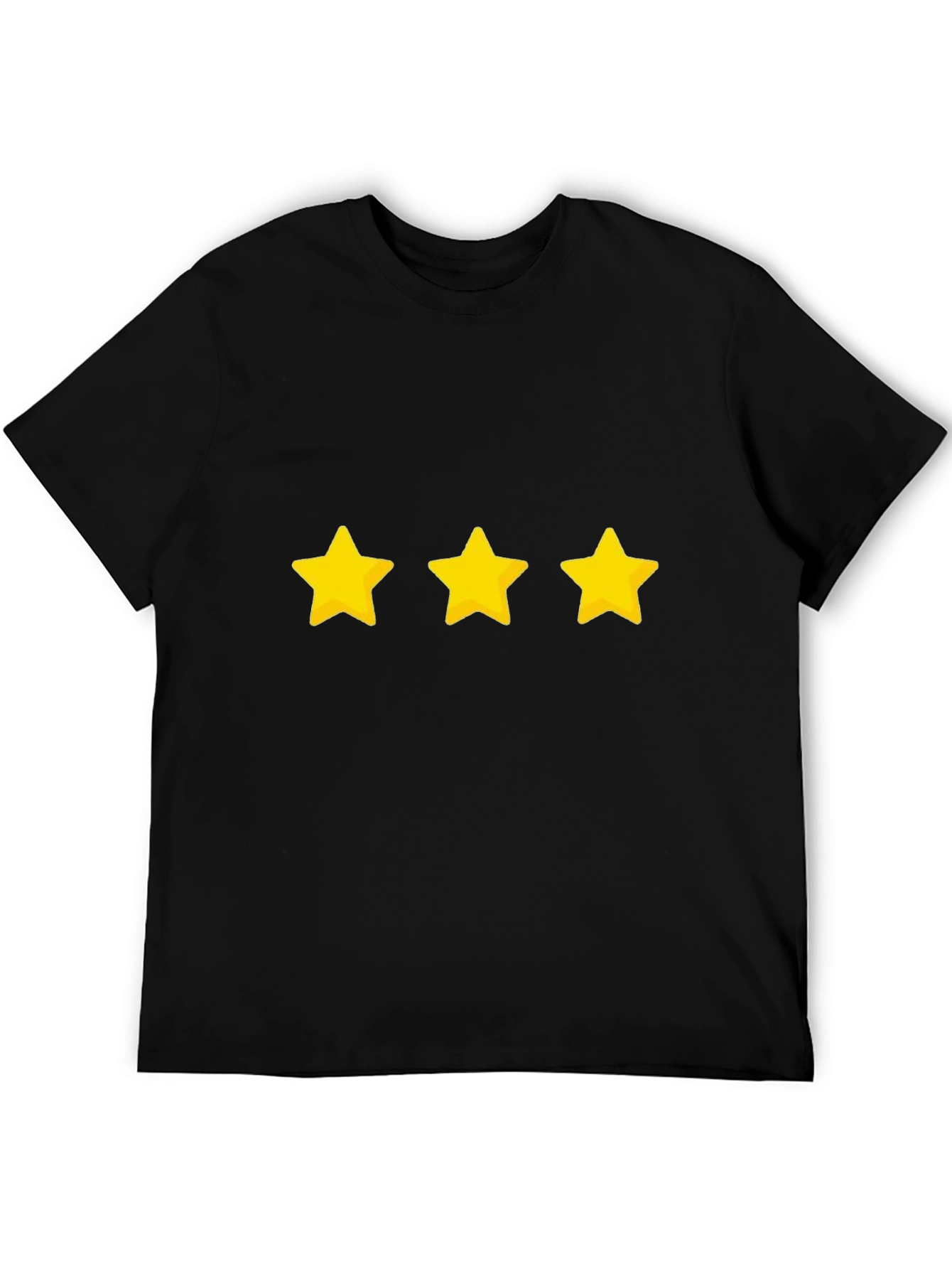 Three Star Graphic Black T-Shirt