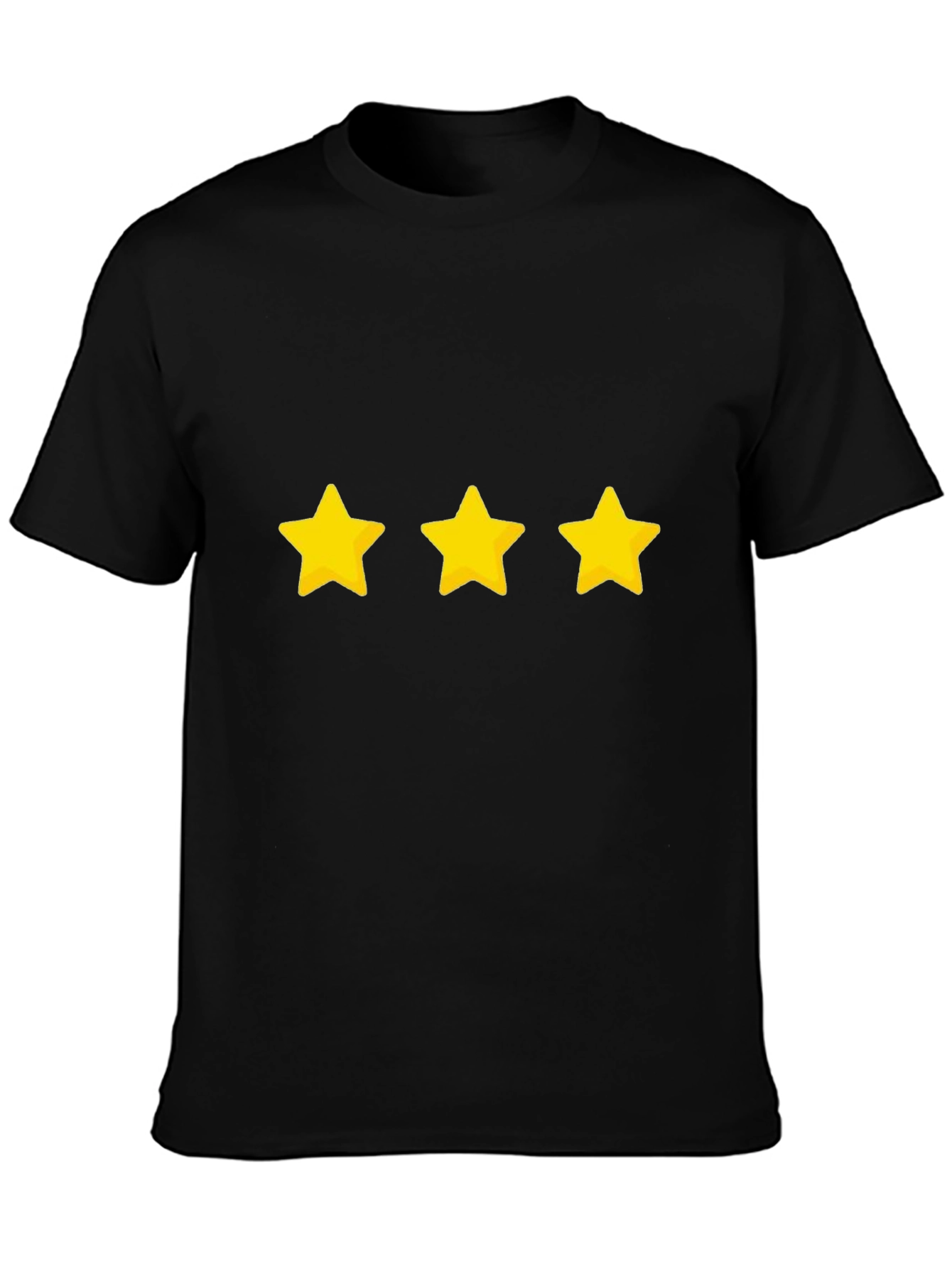 Three Star Graphic Black T-Shirt