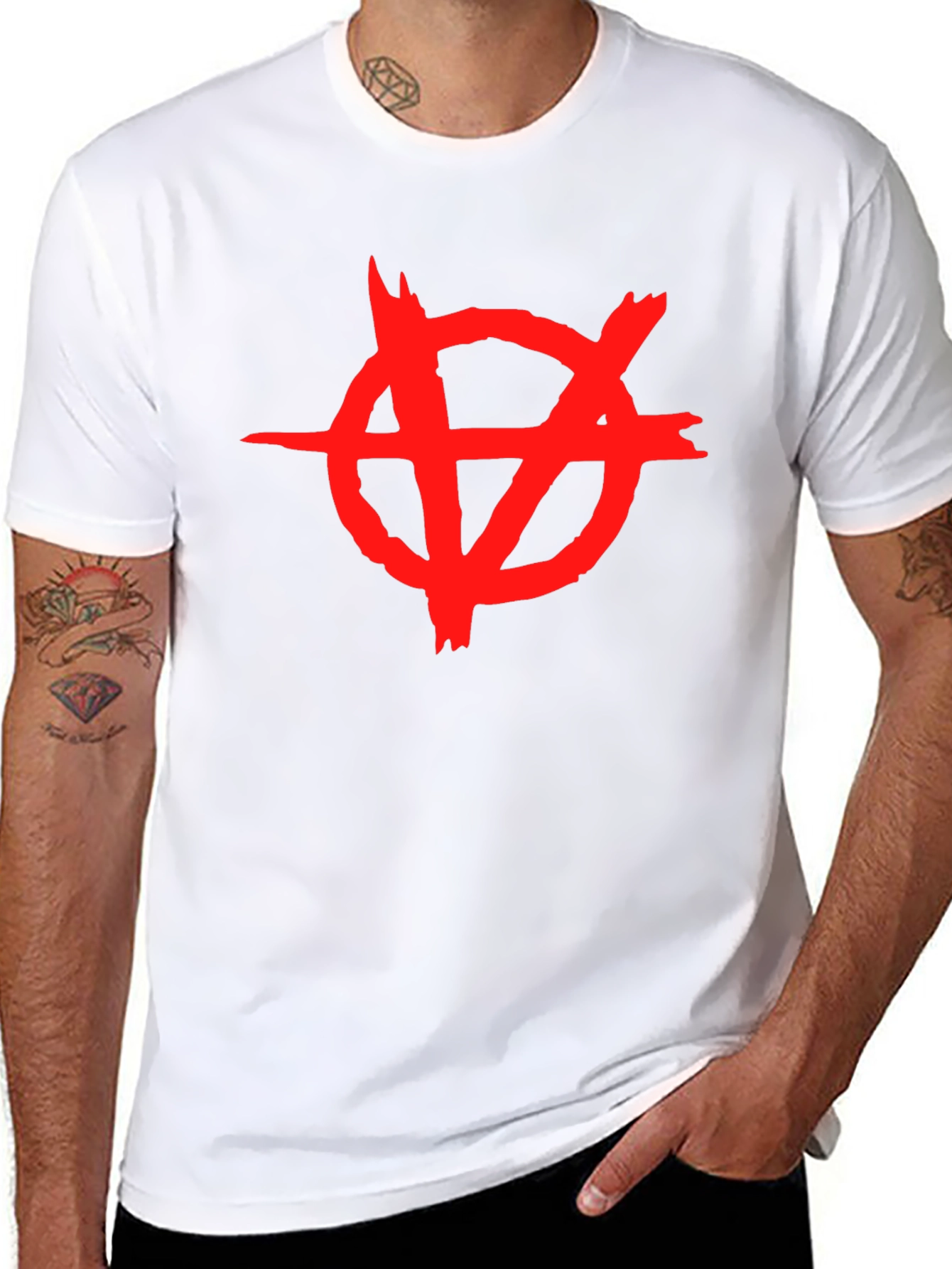 Anarchy Symbol Tee - Edgy Graphic Print Shirt