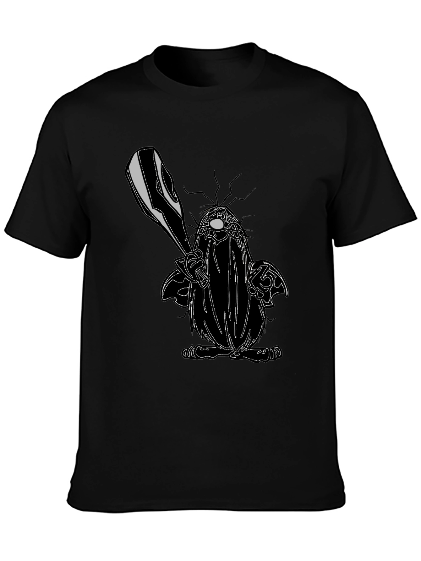 Cartoon Character Graphic Black T-Shirt