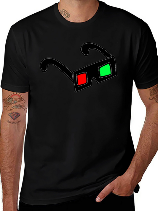 3D Glasses Graphic T-Shirt - Anaglyph Style Tee