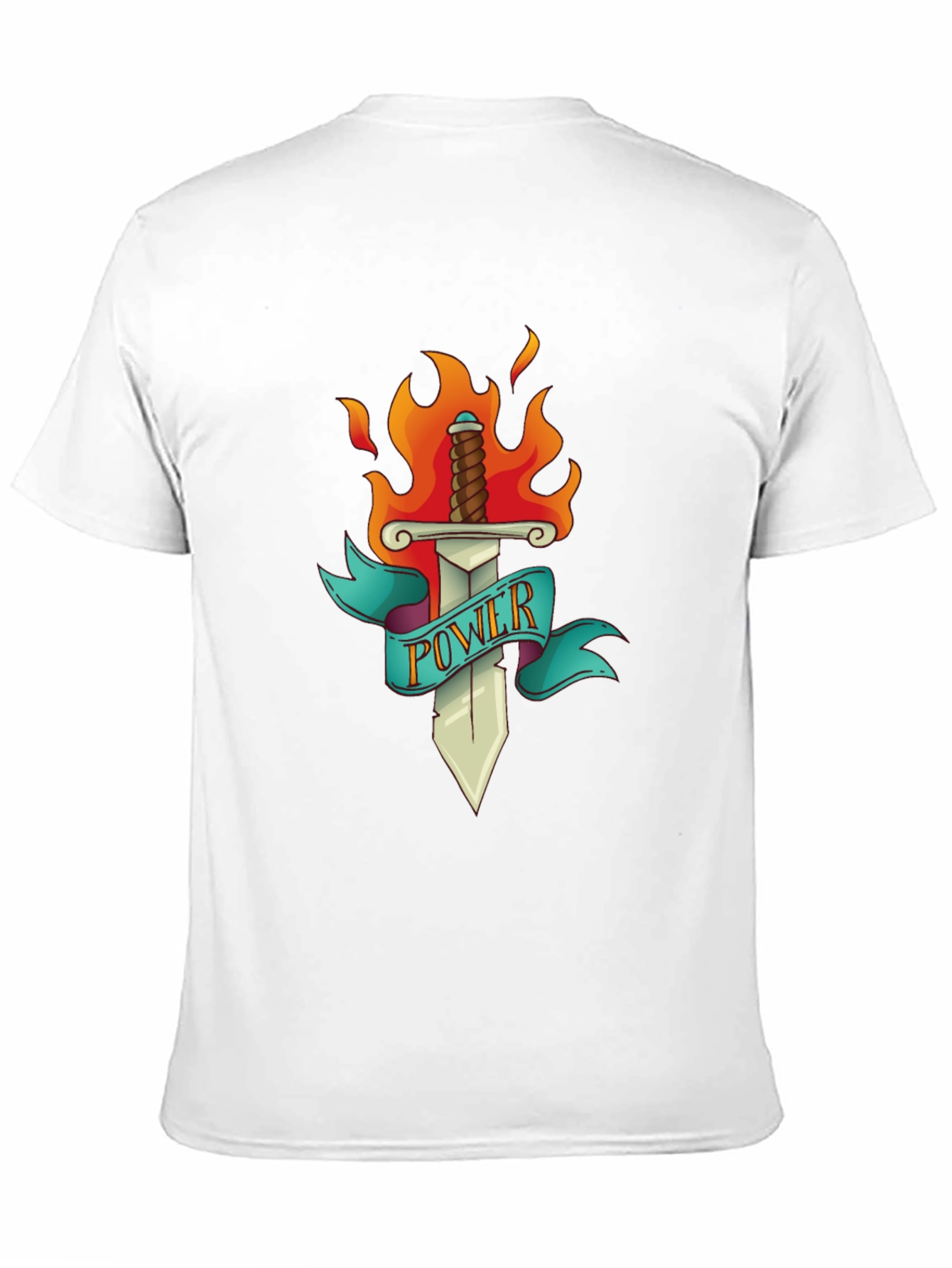 Power Sword T-Shirt - Flaming Blade Graphic Tee