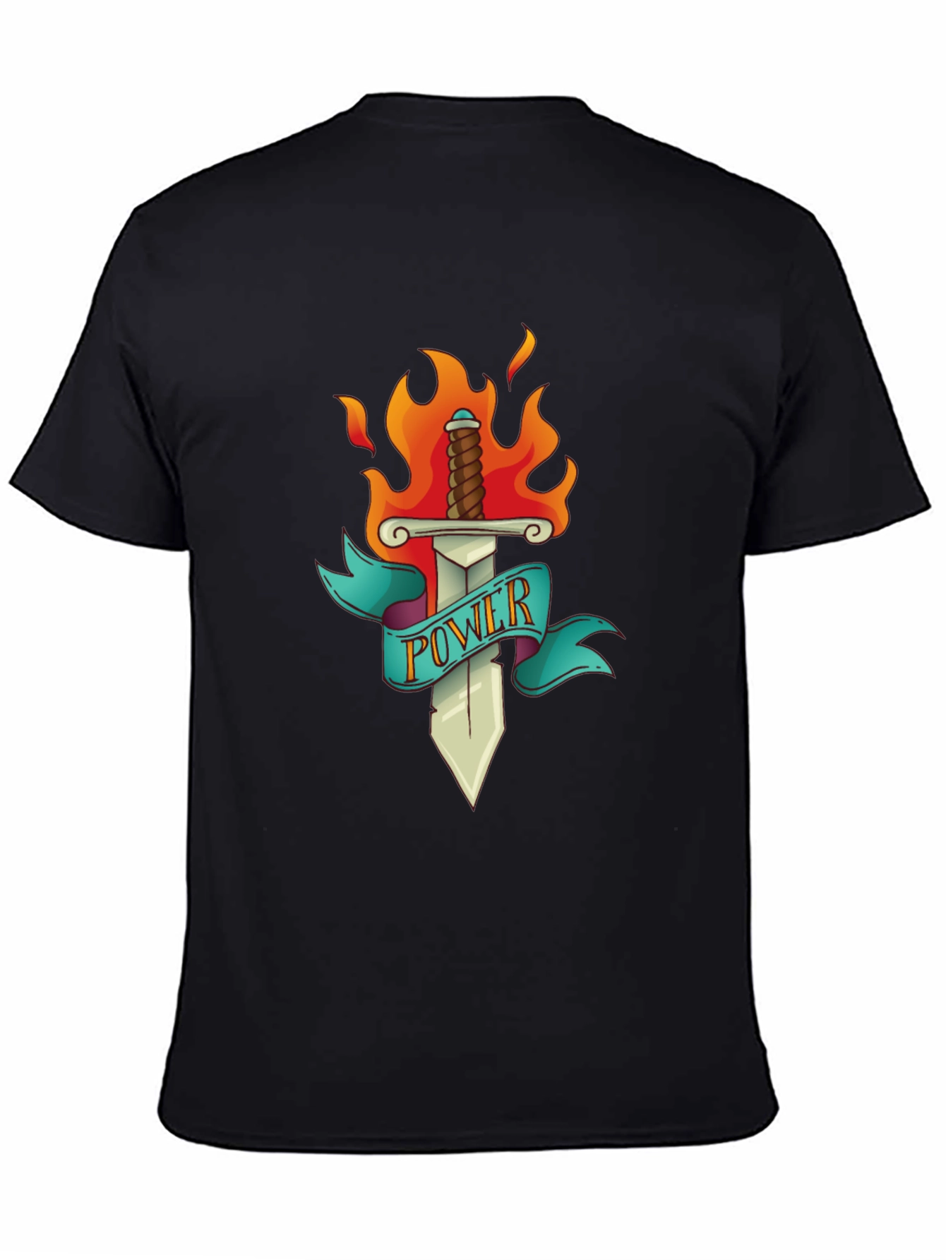 Power Sword T-Shirt - Flaming Blade Graphic Tee