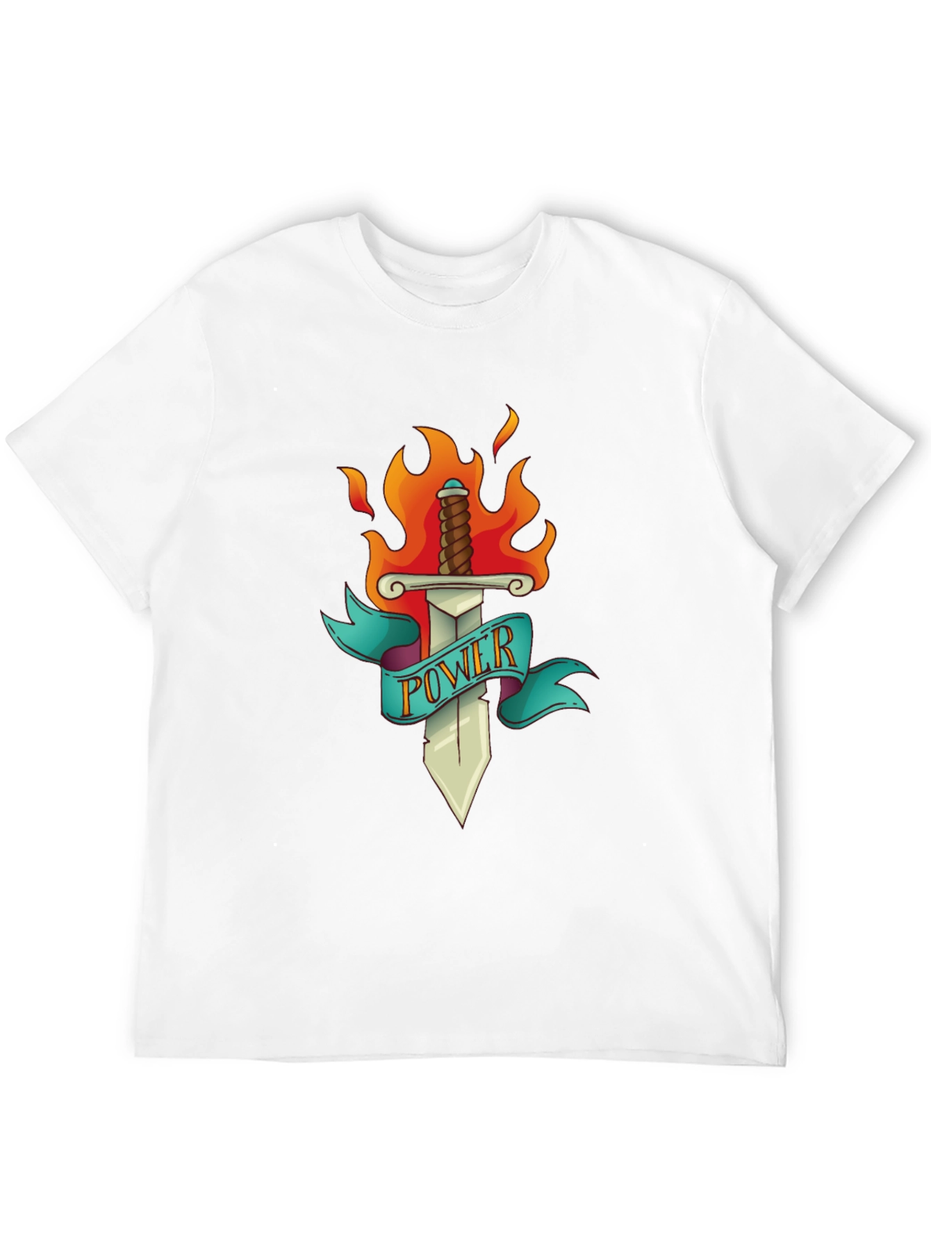 Power Sword T-Shirt - Flaming Blade Graphic Tee