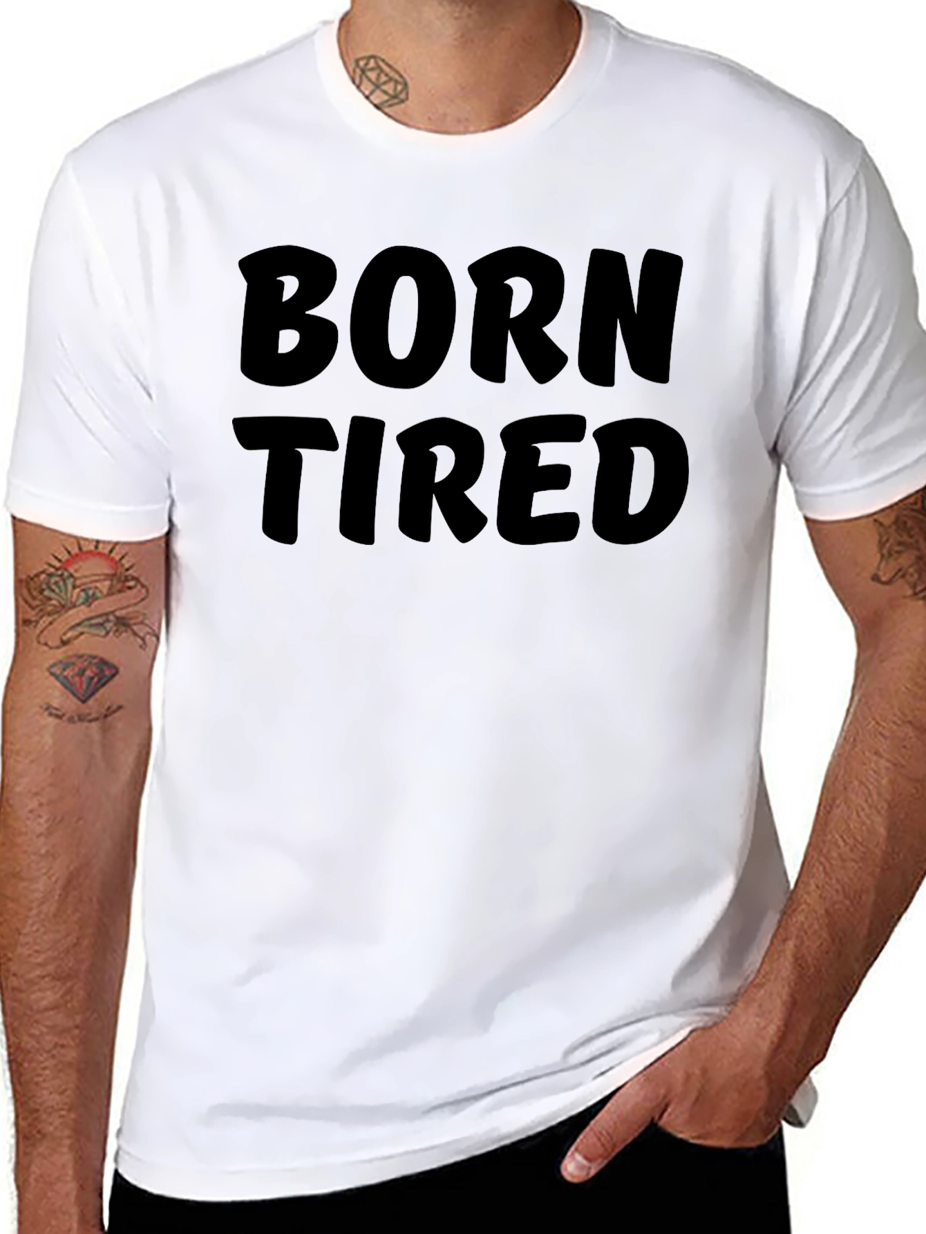 Born Tired Graphic Black T-Shirt