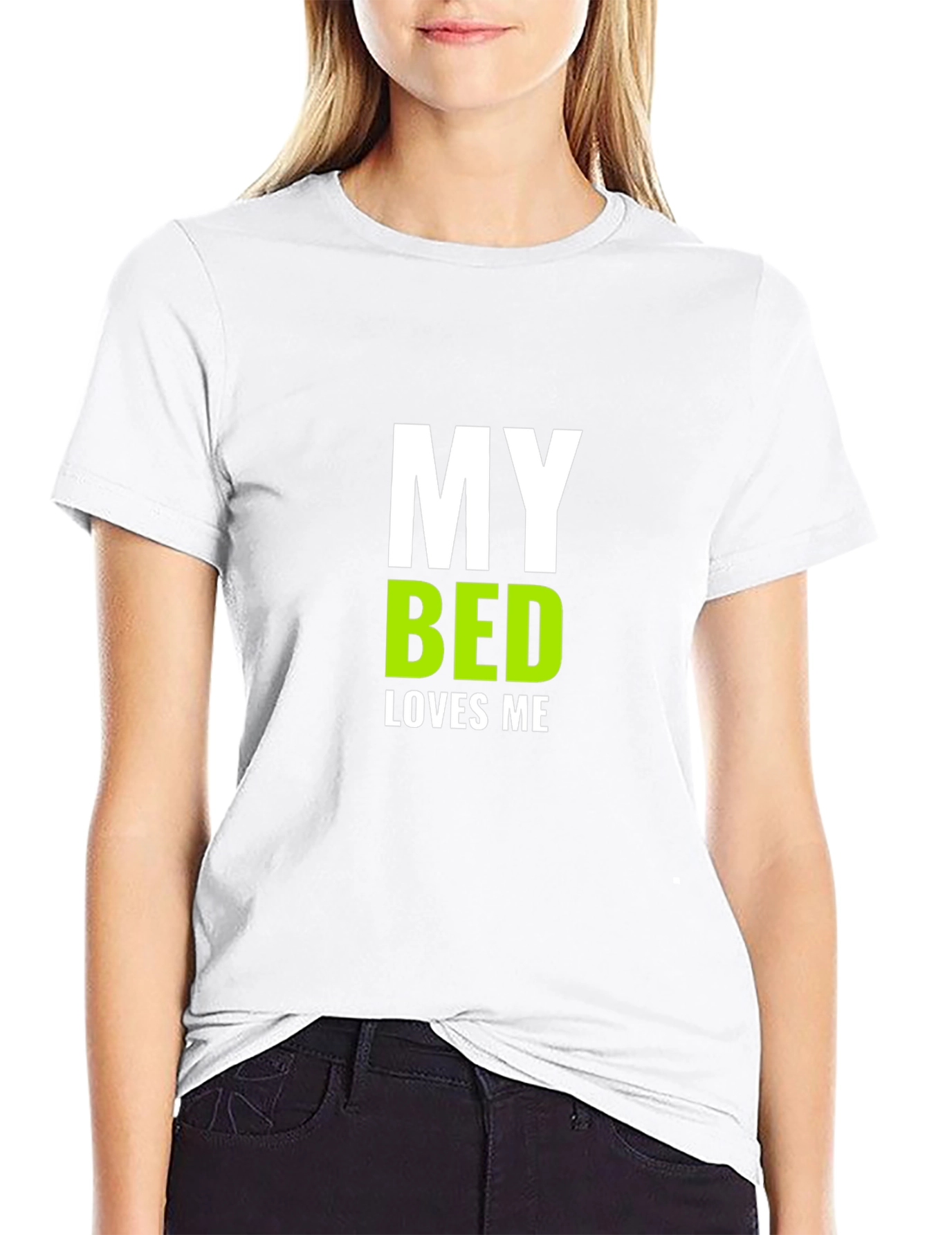 My Bed Loves Me Graphic T-Shirt - Black