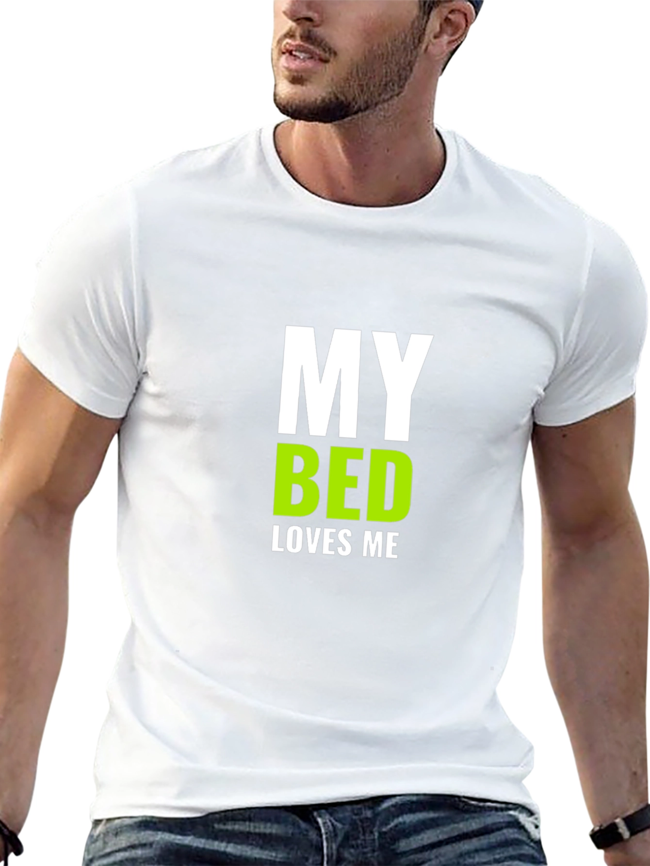 My Bed Loves Me Graphic T-Shirt - Black