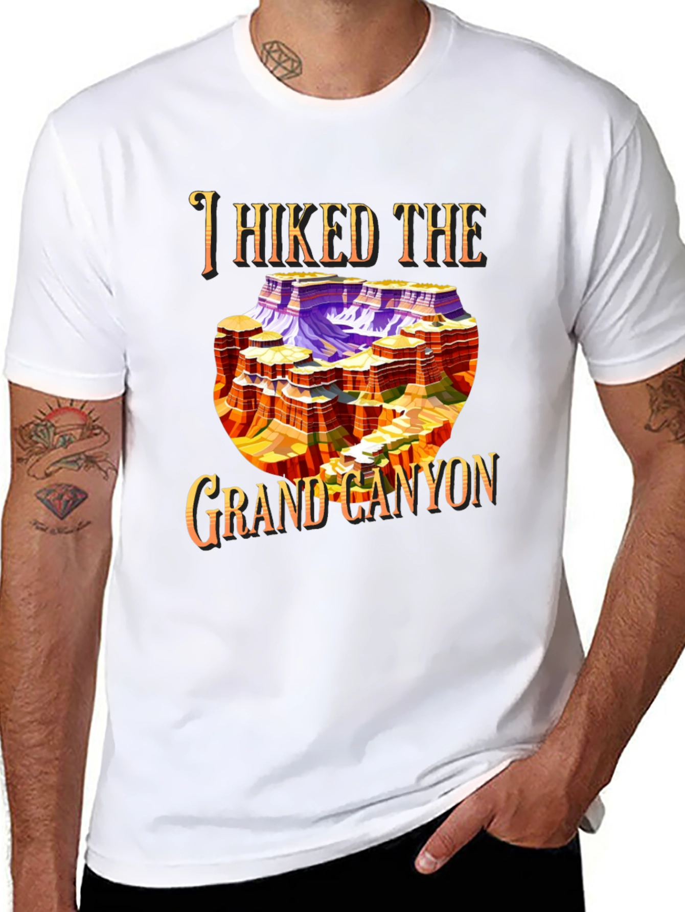 I Hiked The Grand Canyon Black Graphic Tee