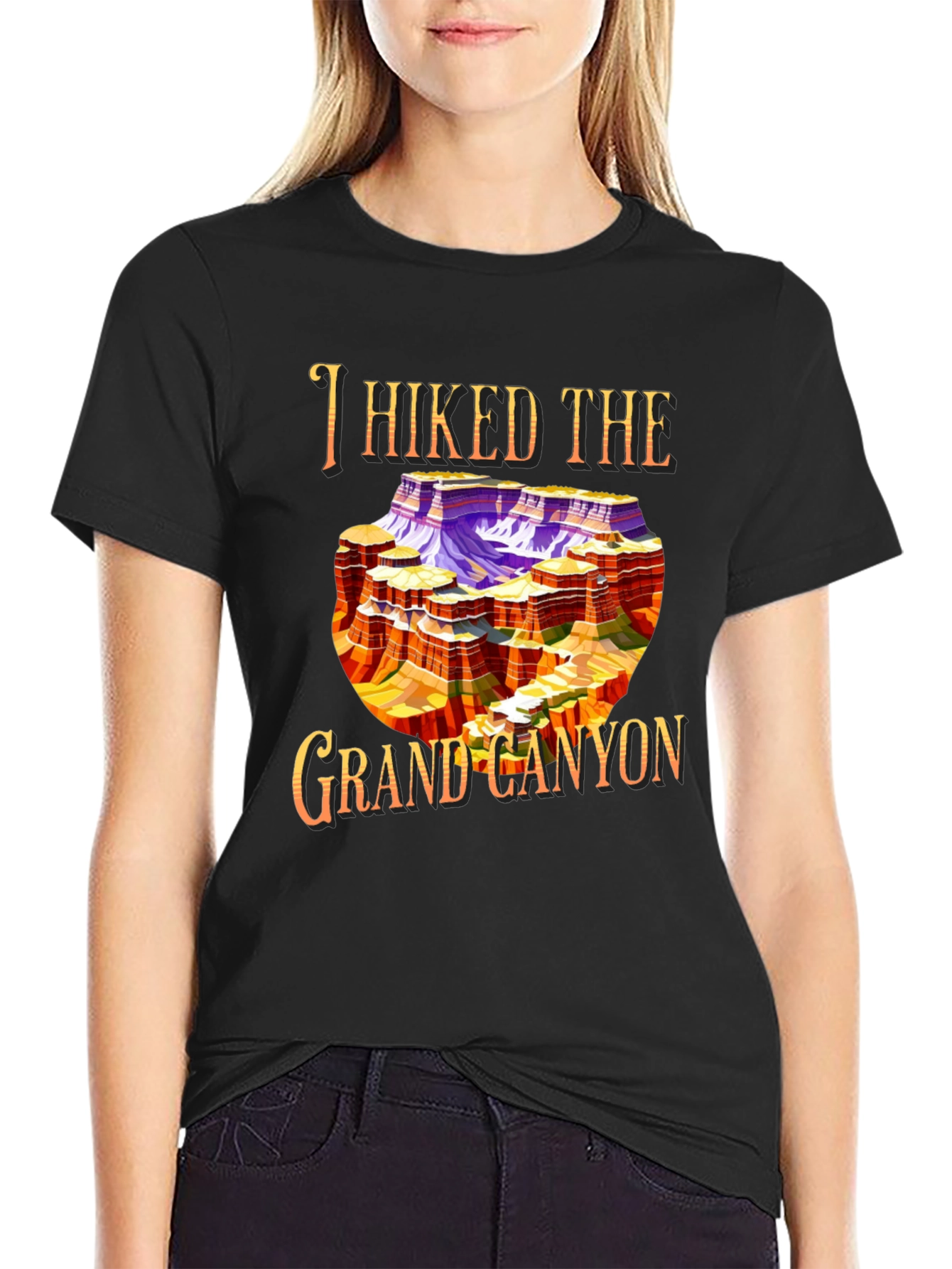I Hiked The Grand Canyon Black Graphic Tee