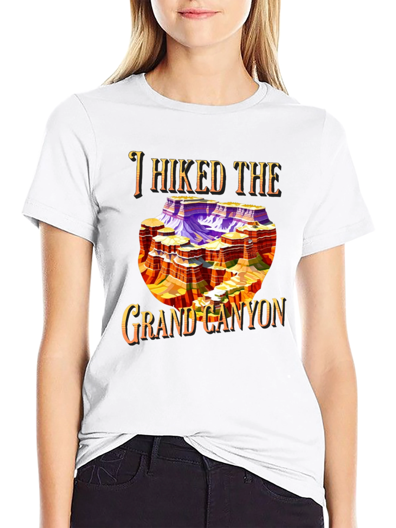 I Hiked The Grand Canyon Black Graphic Tee