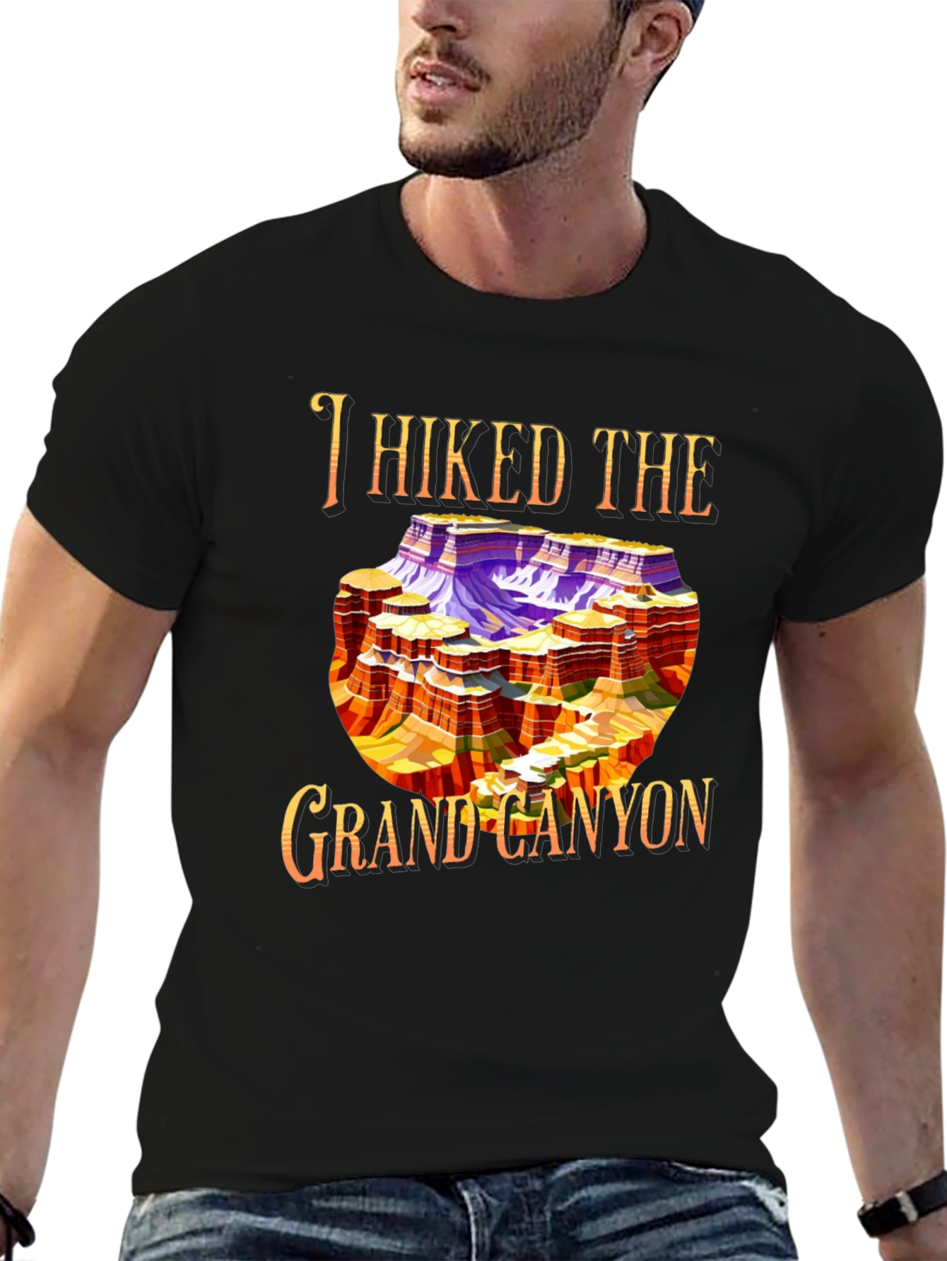I Hiked The Grand Canyon Black Graphic Tee