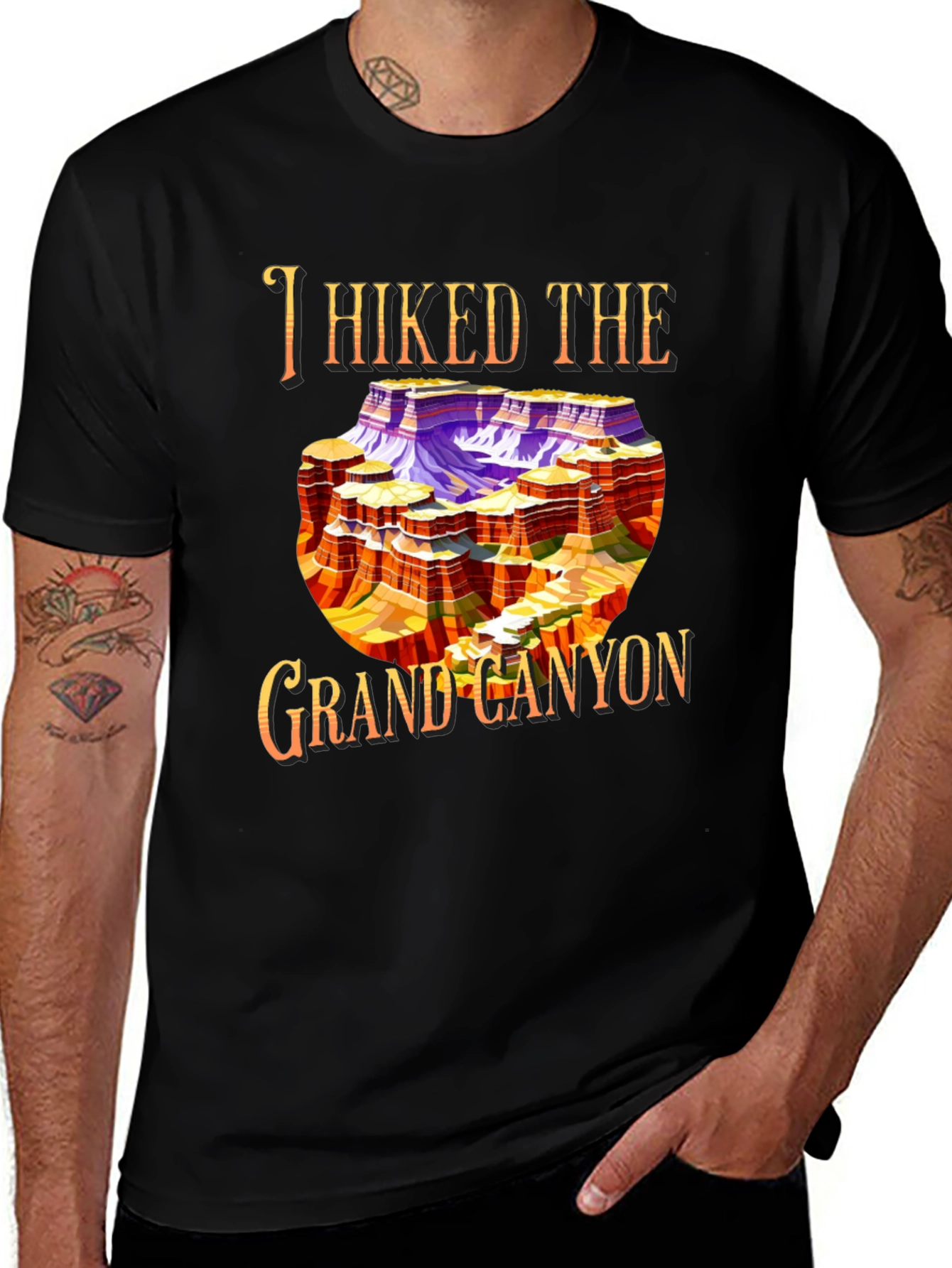 I Hiked The Grand Canyon Black Graphic Tee