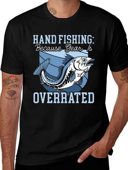 Hand Fishing Overrated Black T-Shirt