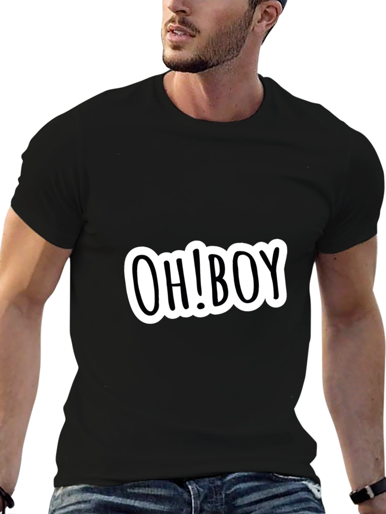 OH! BOY Graphic Black Tee - Casual Style