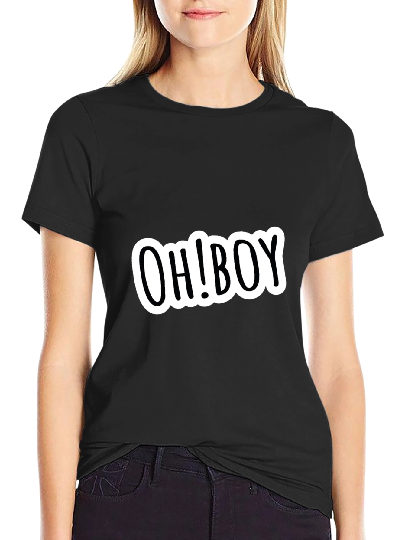 OH! BOY Graphic Black Tee - Casual Style