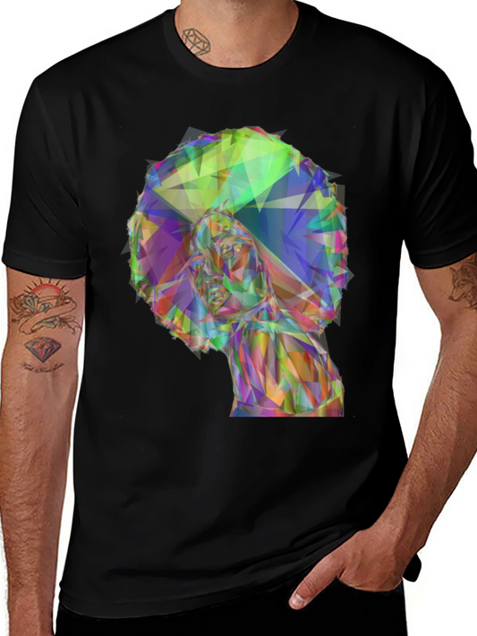 Geometric Afro Woman T-Shirt - Stylish Graphic Tee
