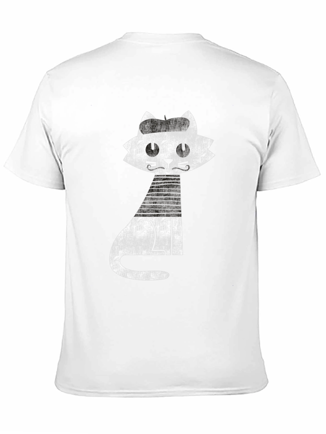 Retro Cat Graphic Tee - Cool Black Cotton T-Shirt