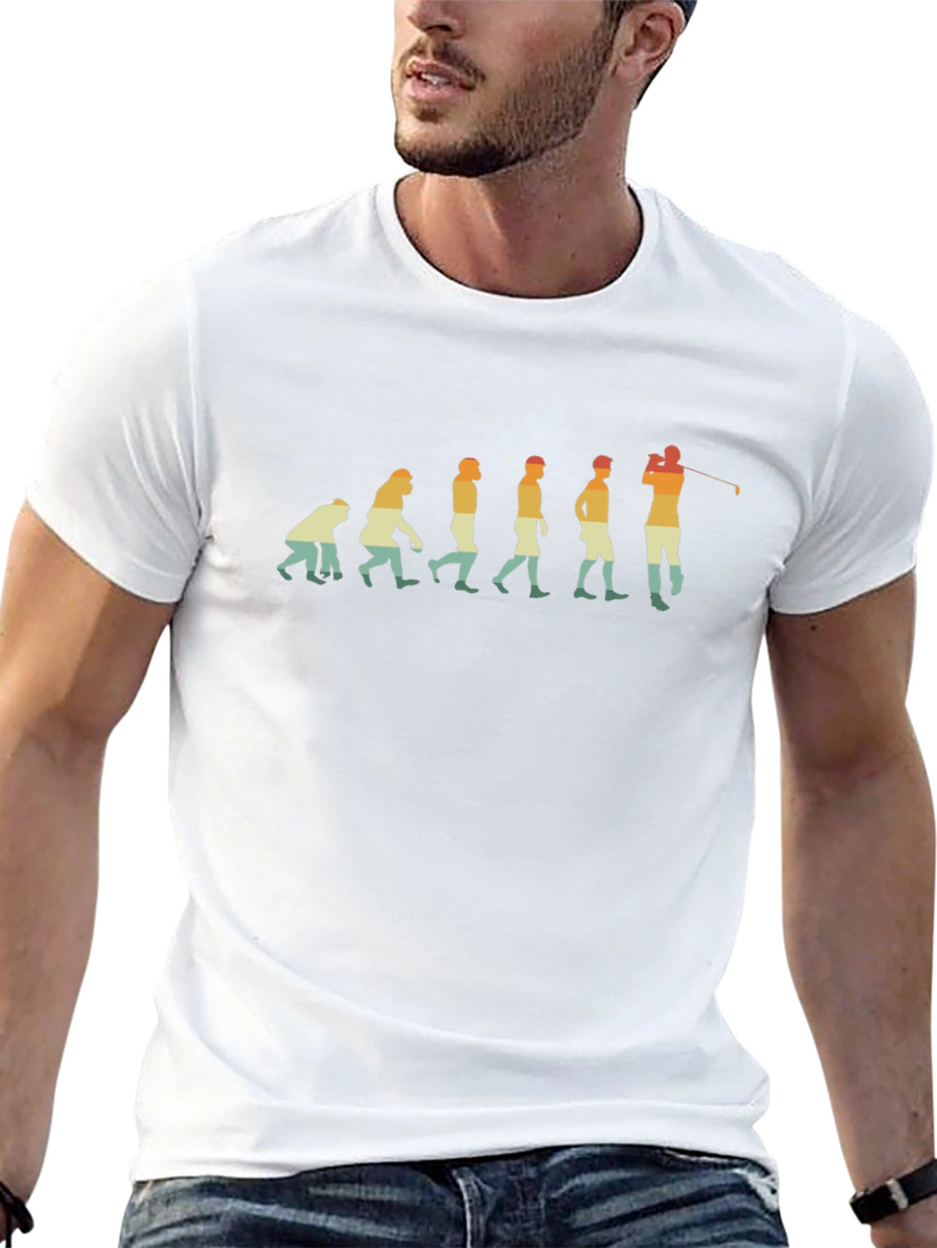Evolution of Golf T-Shirt - Black Tee