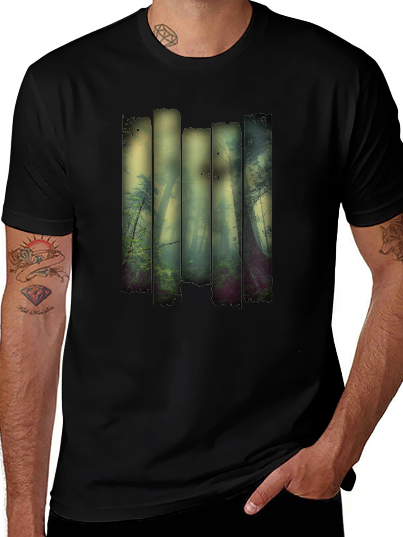 Forest Graphic Print Crew Neck T-Shirt
