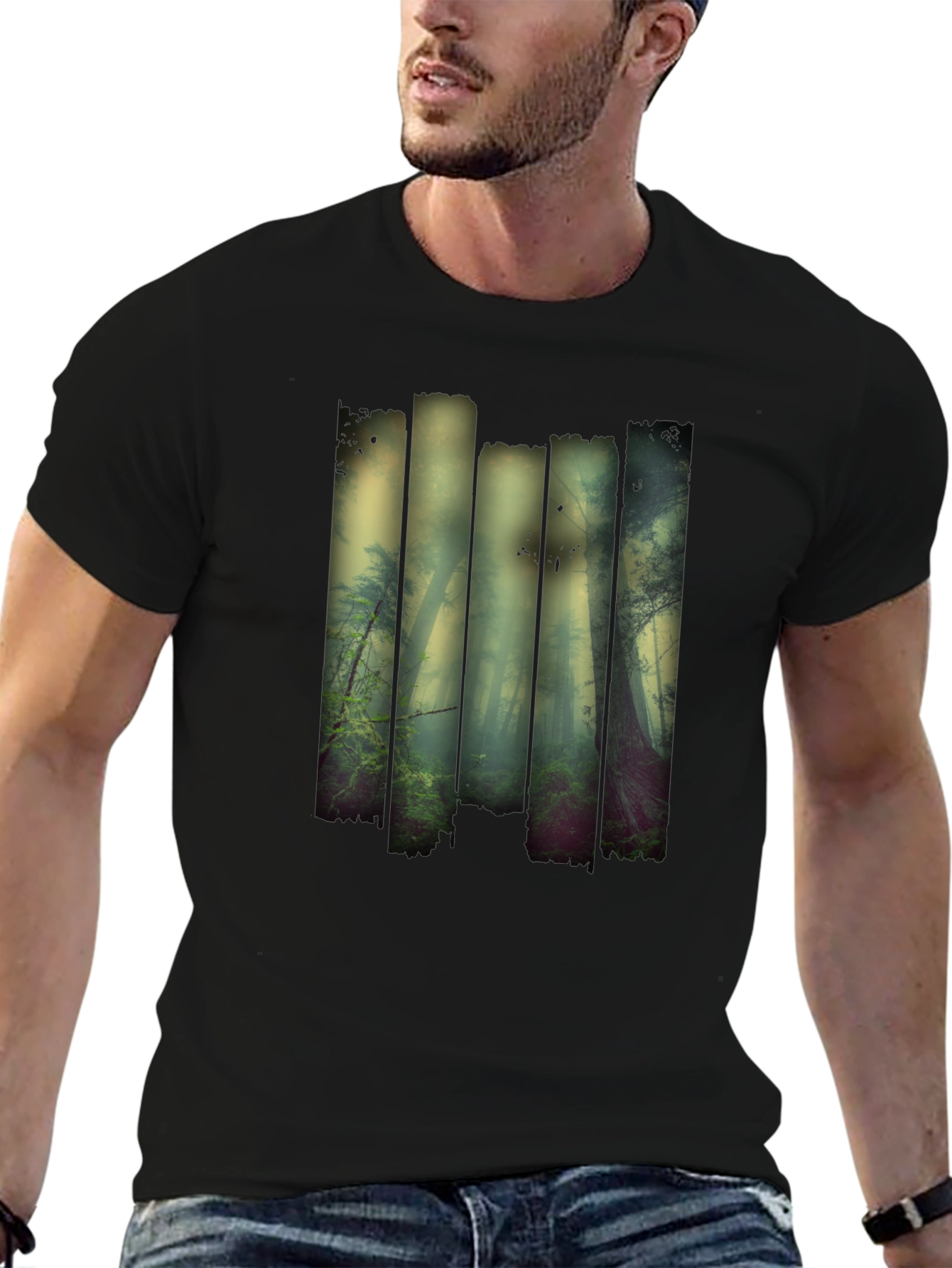 Forest Graphic Print Crew Neck T-Shirt