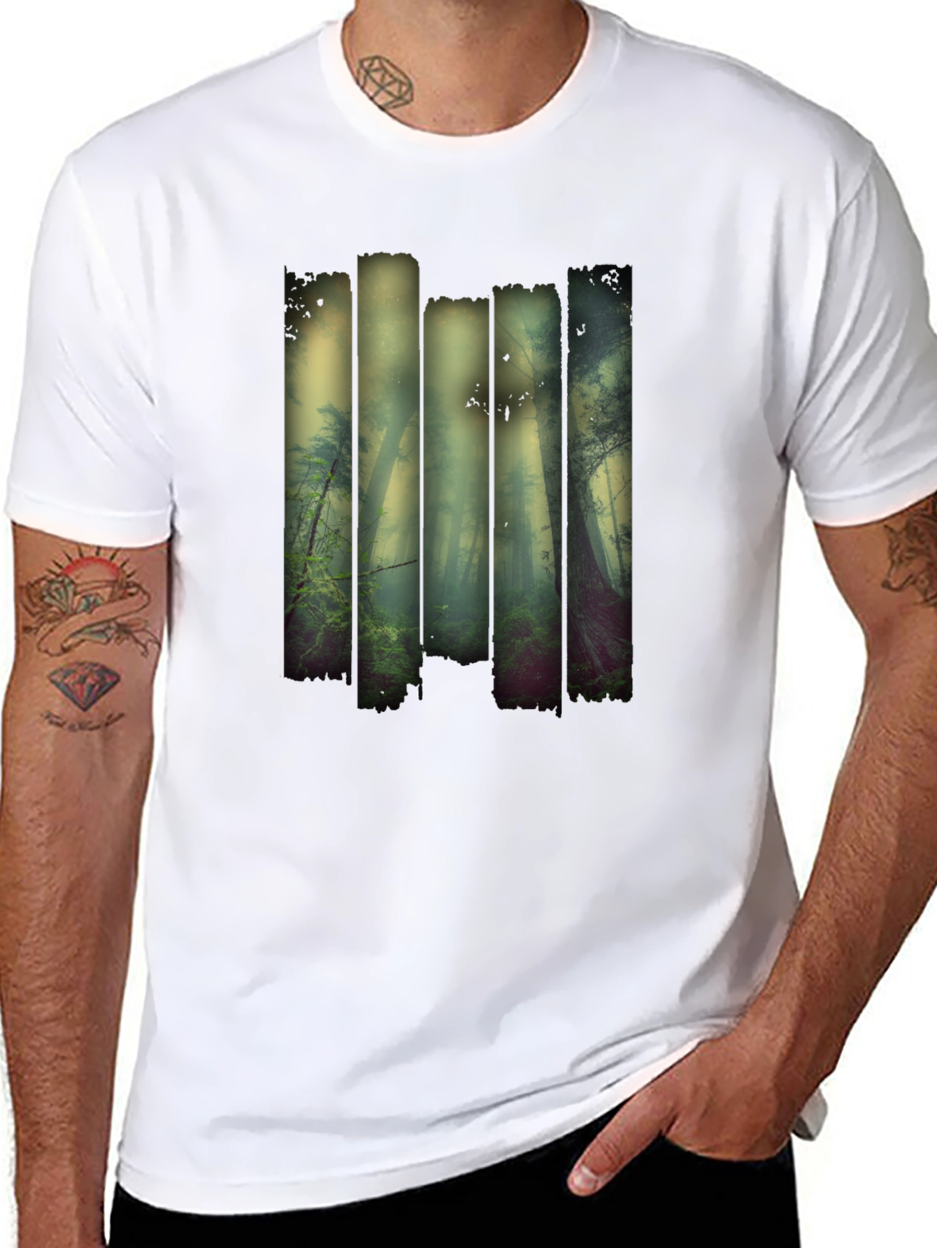 Forest Graphic Print Crew Neck T-Shirt