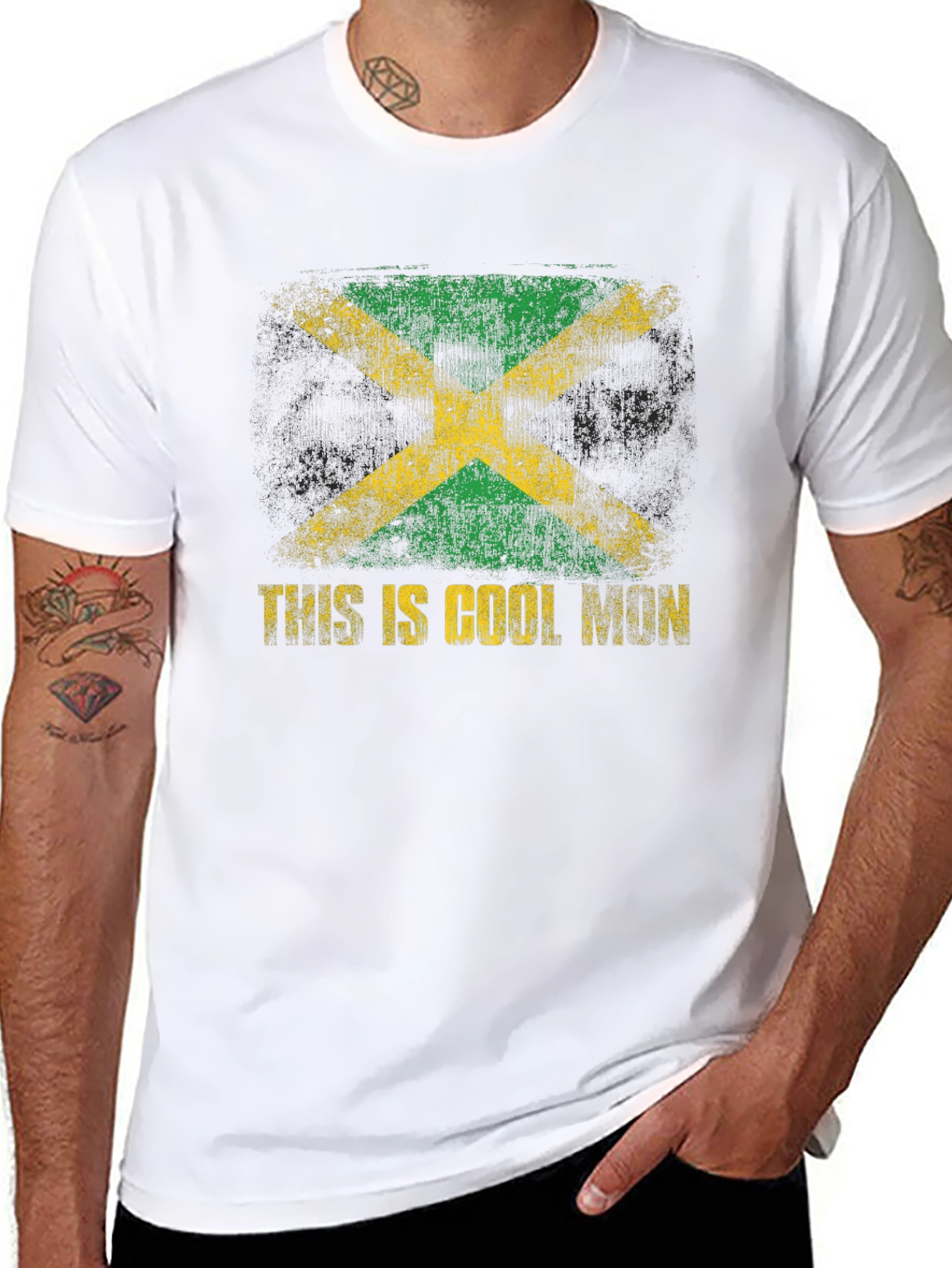 Cool Mon Jamaica Flag Graphic T-Shirt