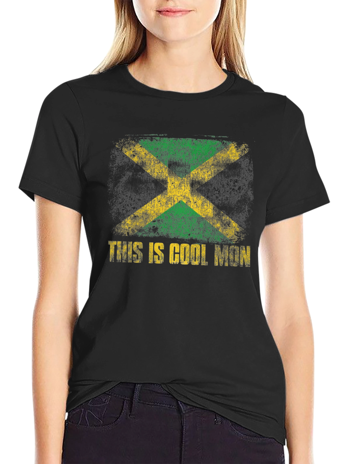 Cool Mon Jamaica Flag Graphic T-Shirt