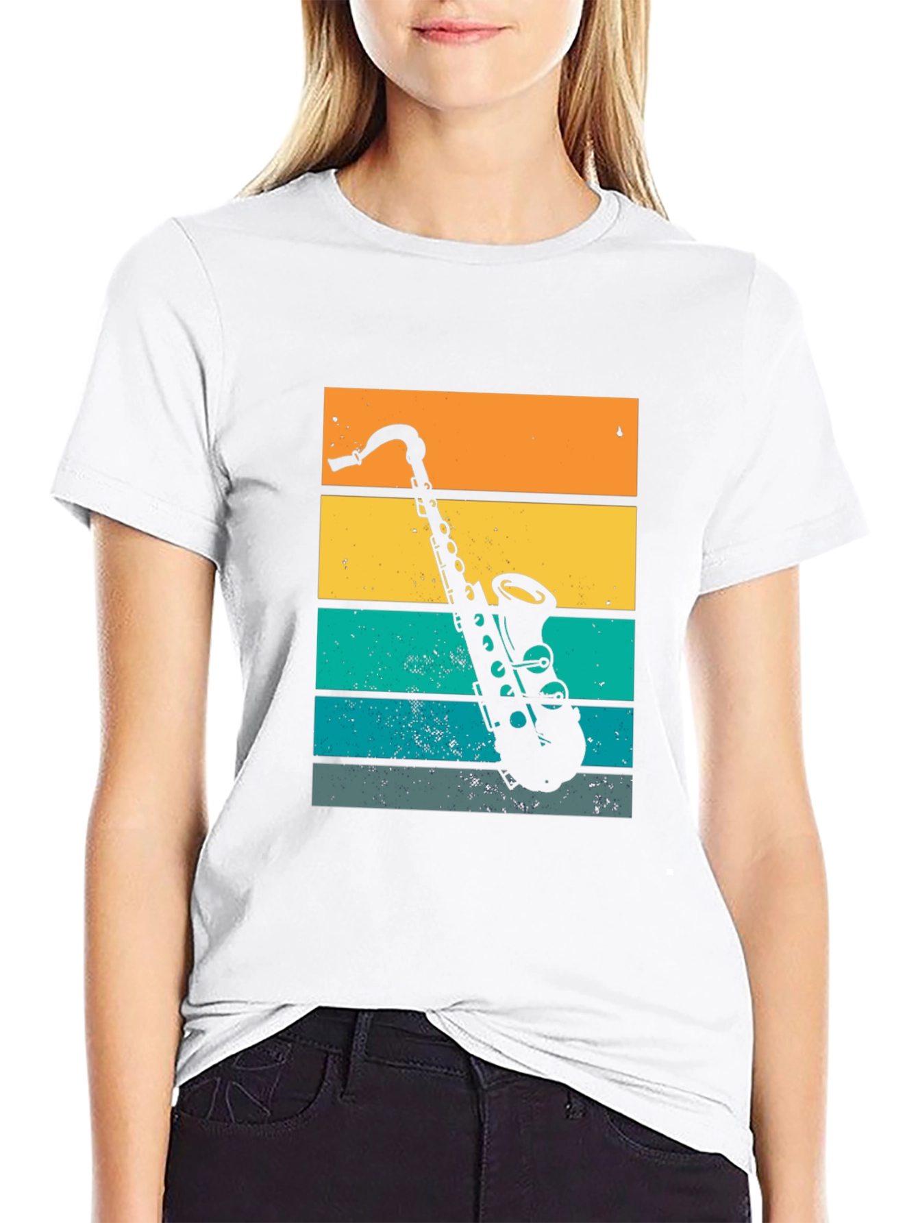 Retro Saxophone Graphic T-Shirt