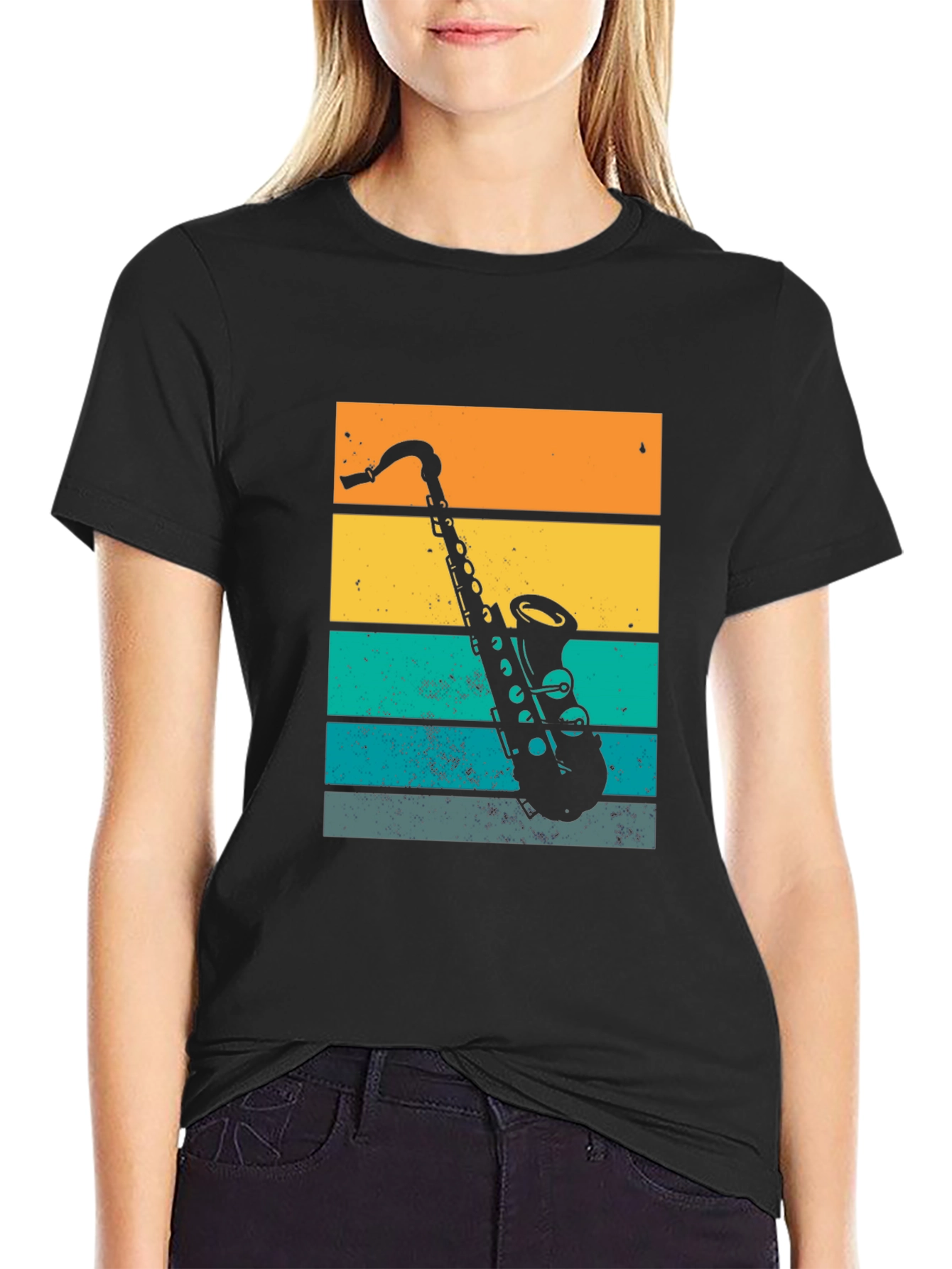 Retro Saxophone Graphic T-Shirt