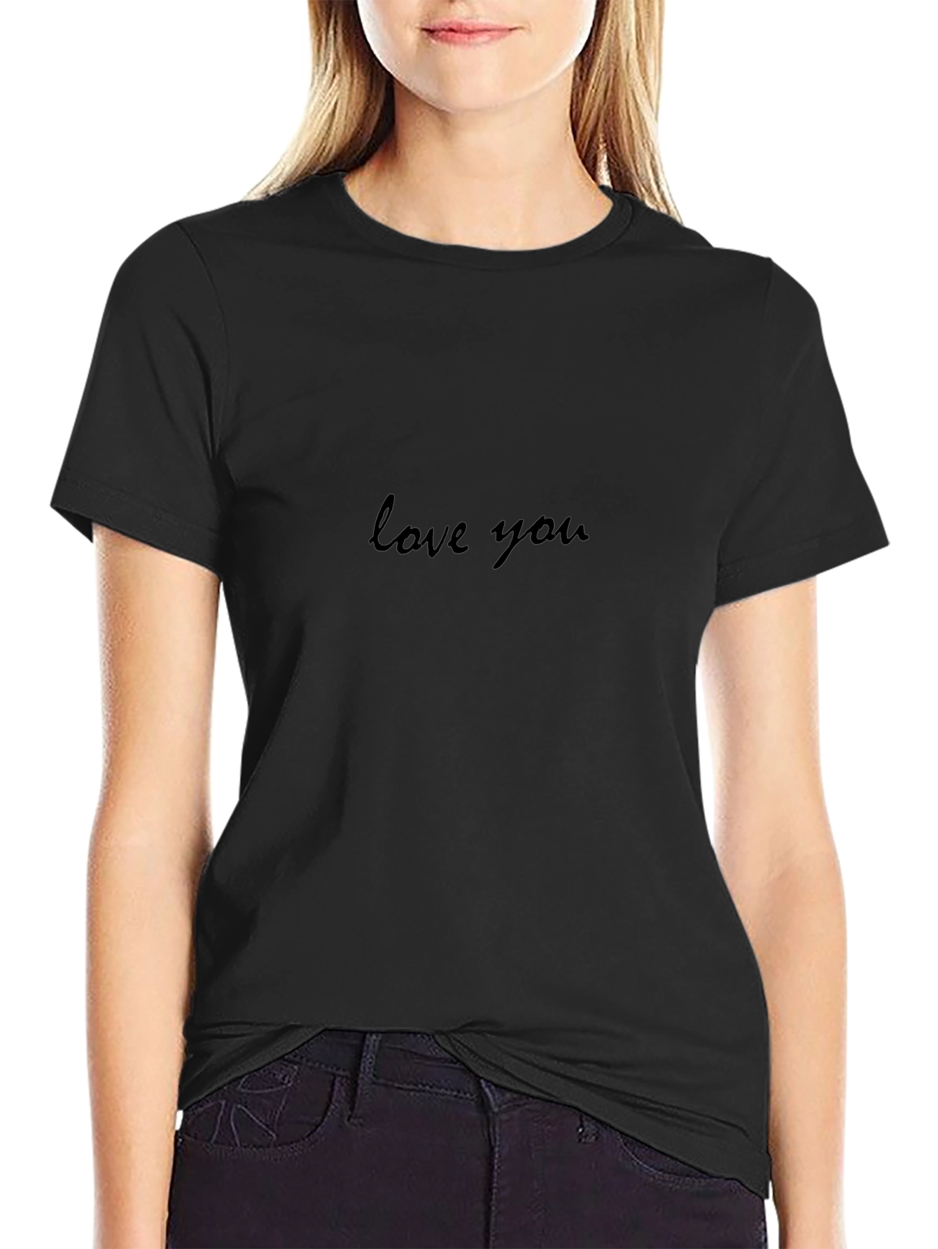 Love You Script Black T-Shirt