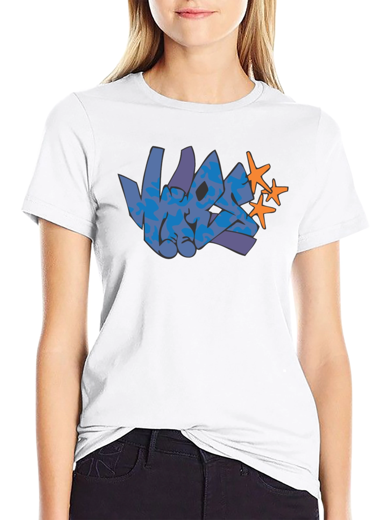 Graffiti Graphic Print Black T-Shirt