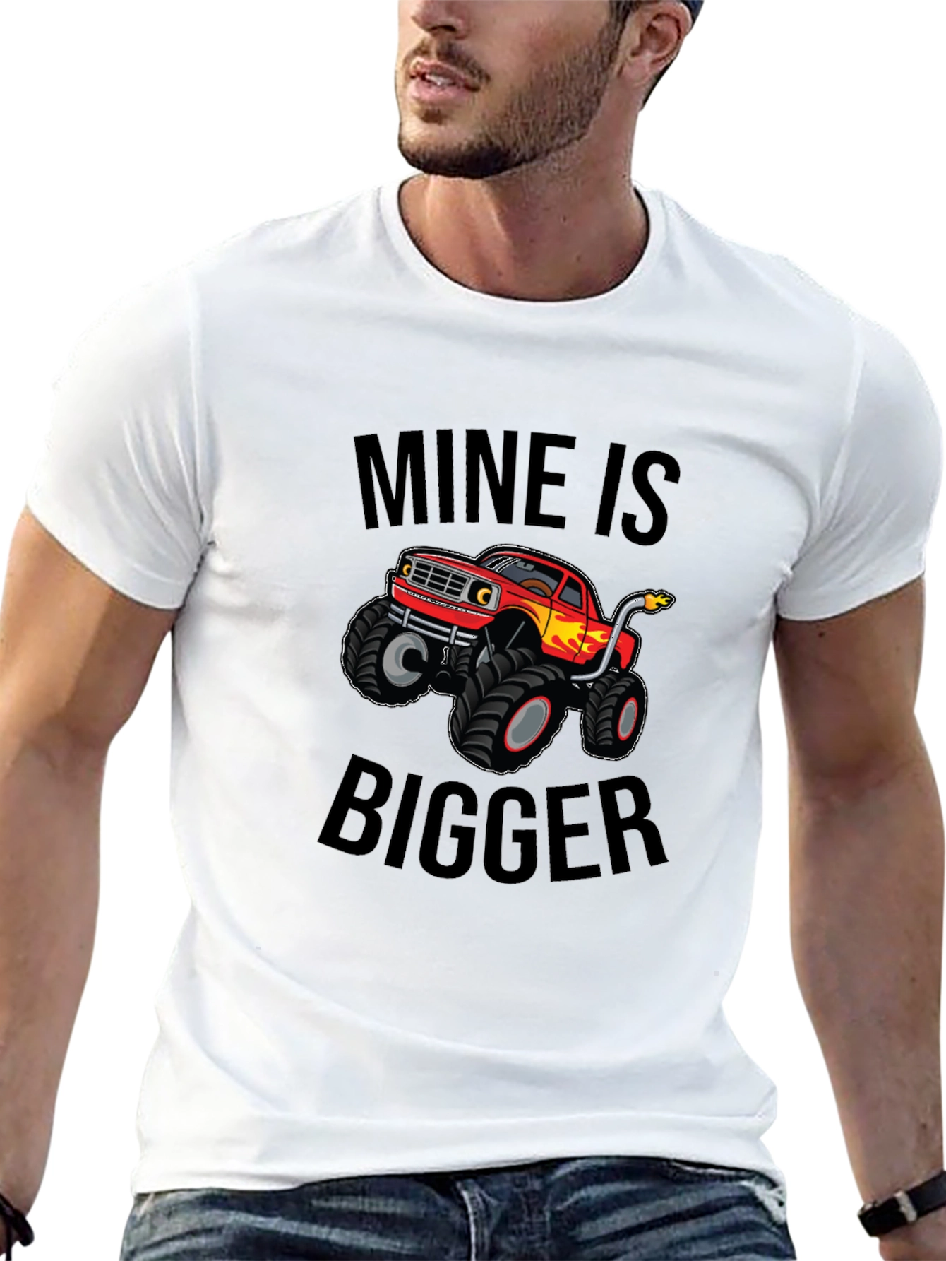 Mine is Bigger Monster Truck Graphic Tee