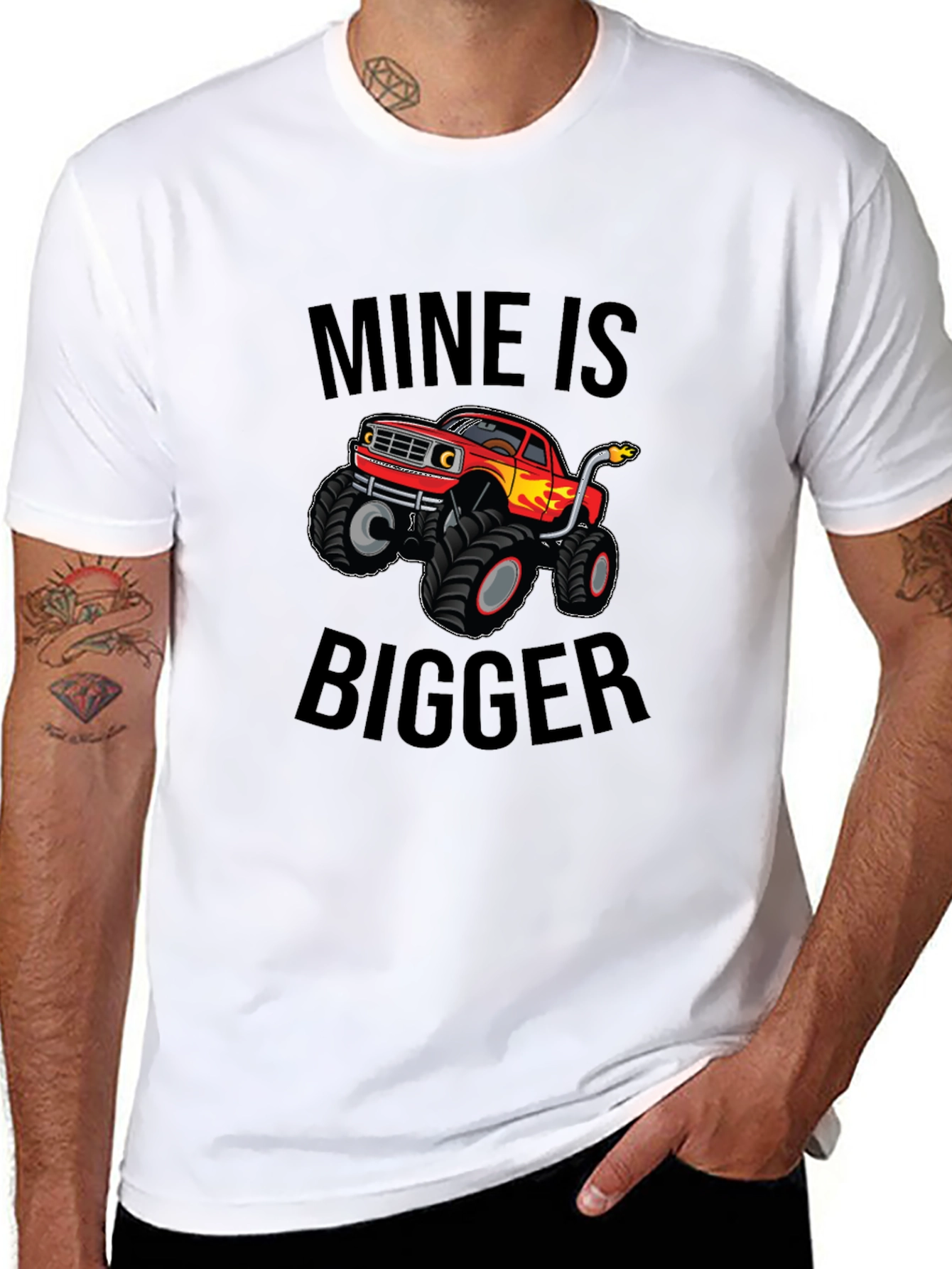 Mine is Bigger Monster Truck Graphic Tee
