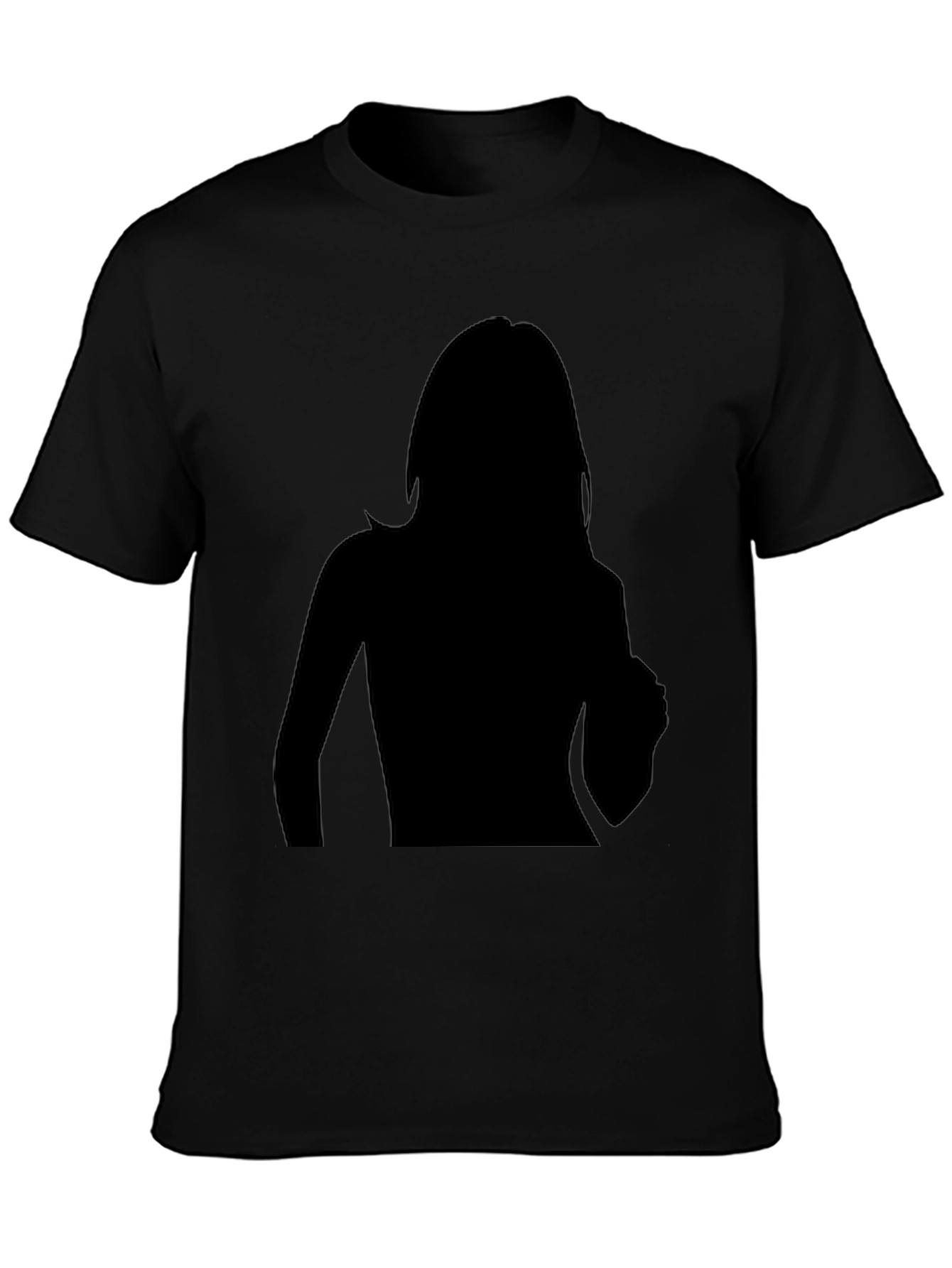 Black T-Shirt with Silhouette Print