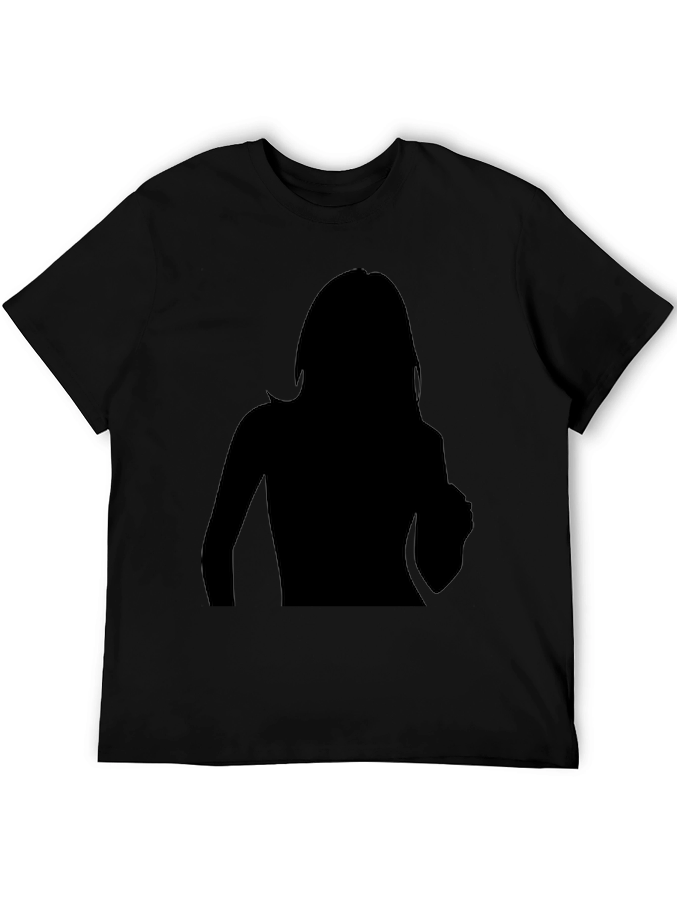 Black T-Shirt with Silhouette Print