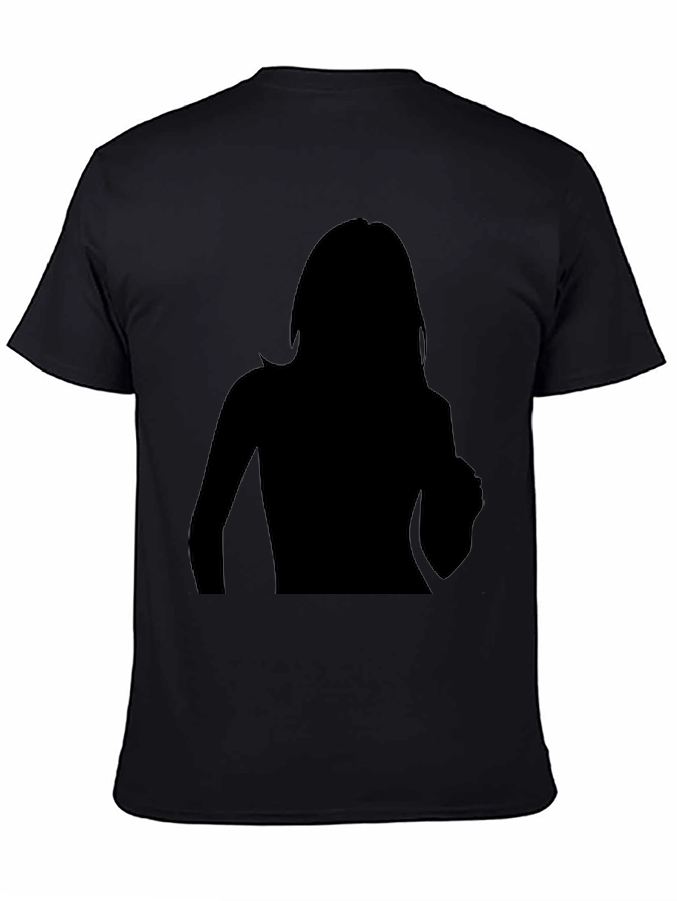 Black T-Shirt with Silhouette Print