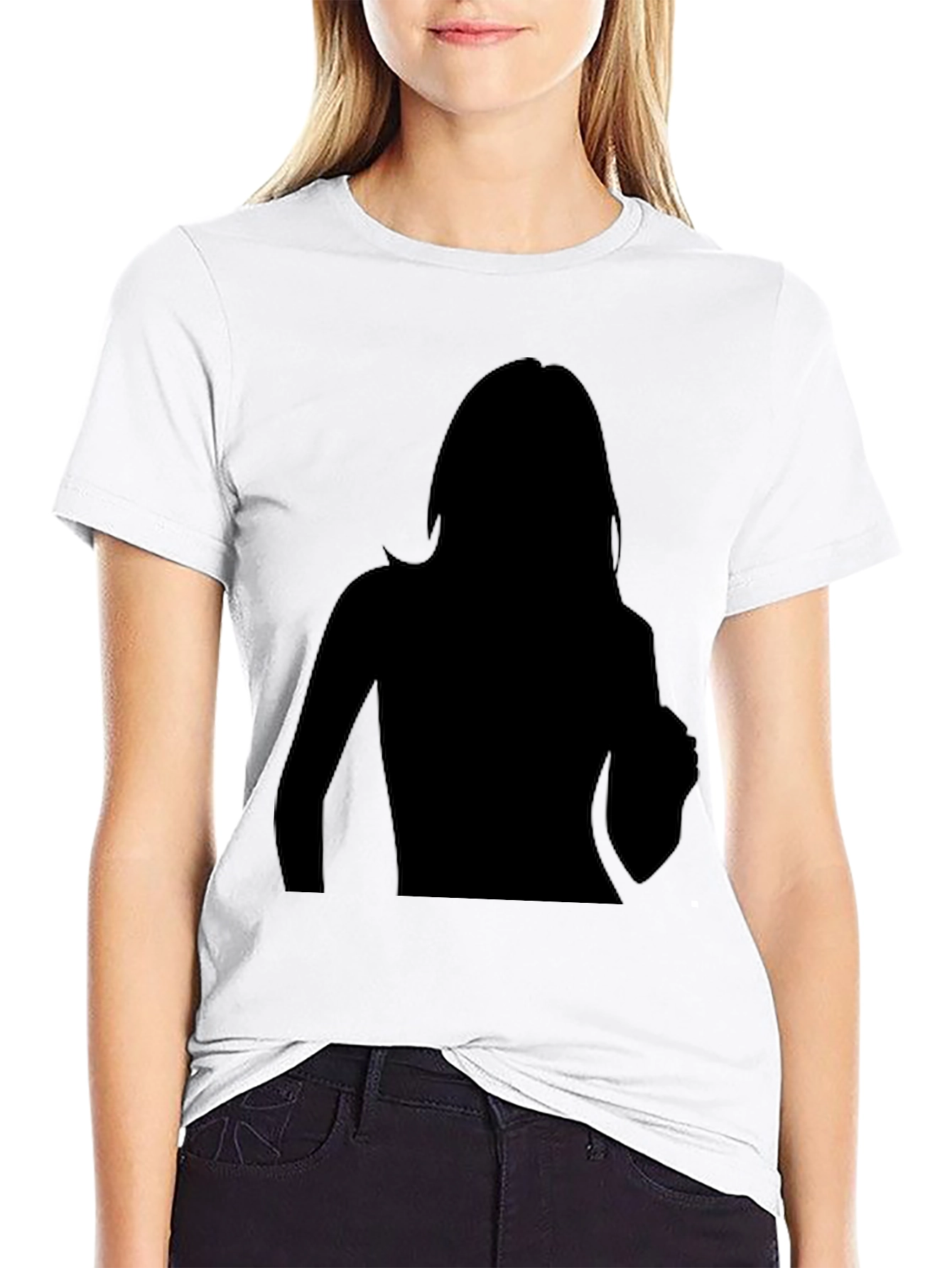Black T-Shirt with Silhouette Print